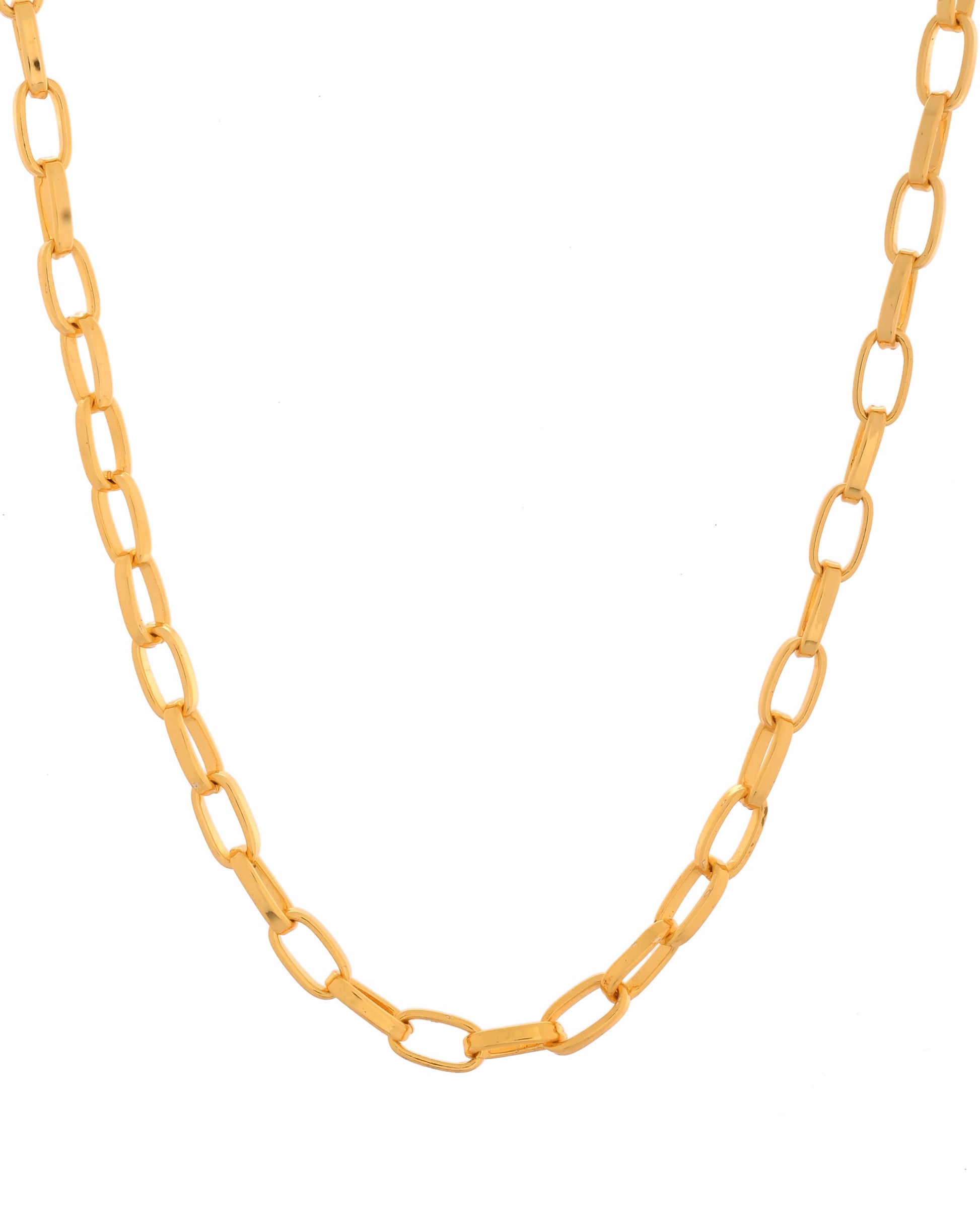 VOJ Gold Polished Stainless Steel Linked Chain For Men - Swadesiicart