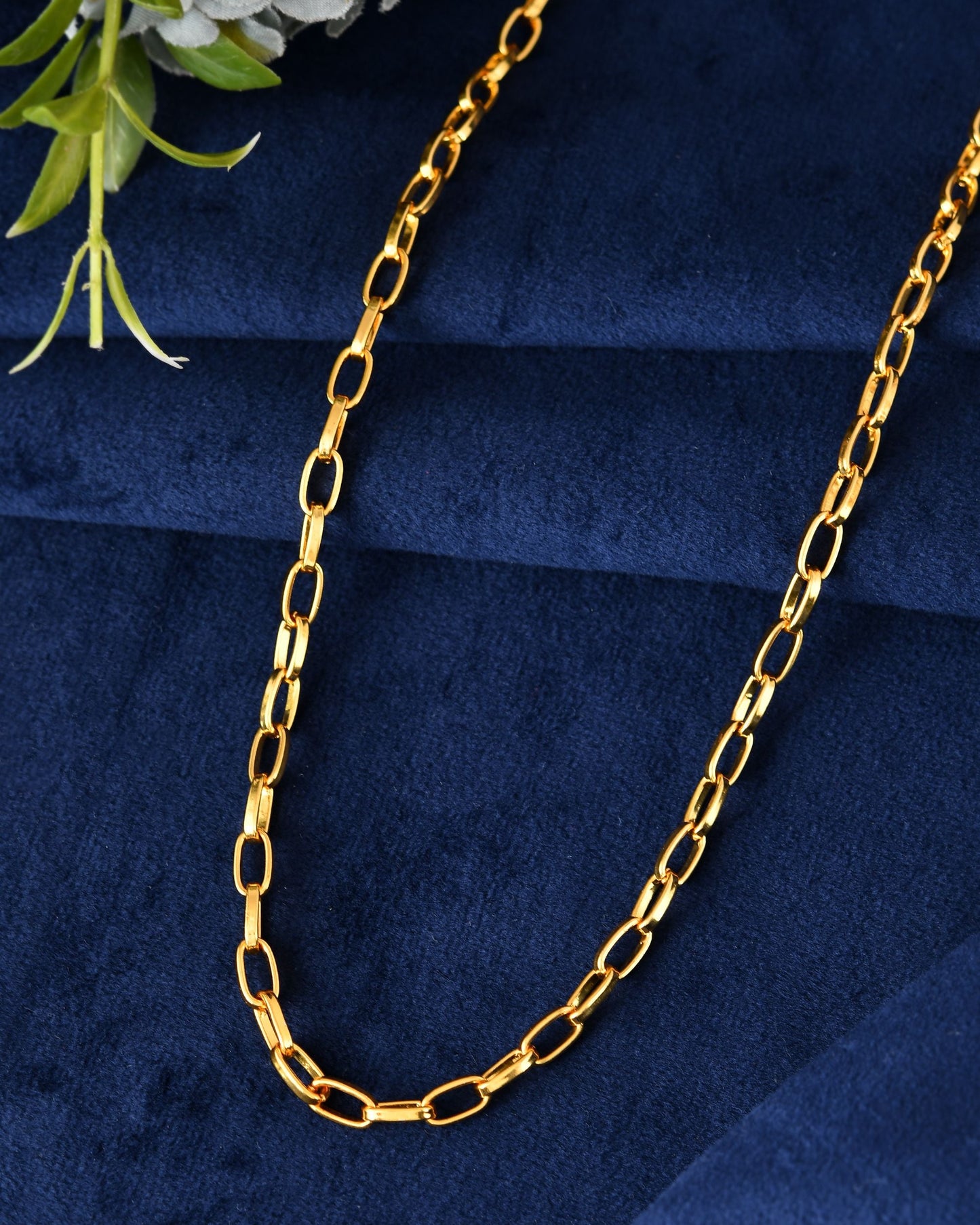 VOJ Gold Polished Stainless Steel Linked Chain For Men - Swadesiicart