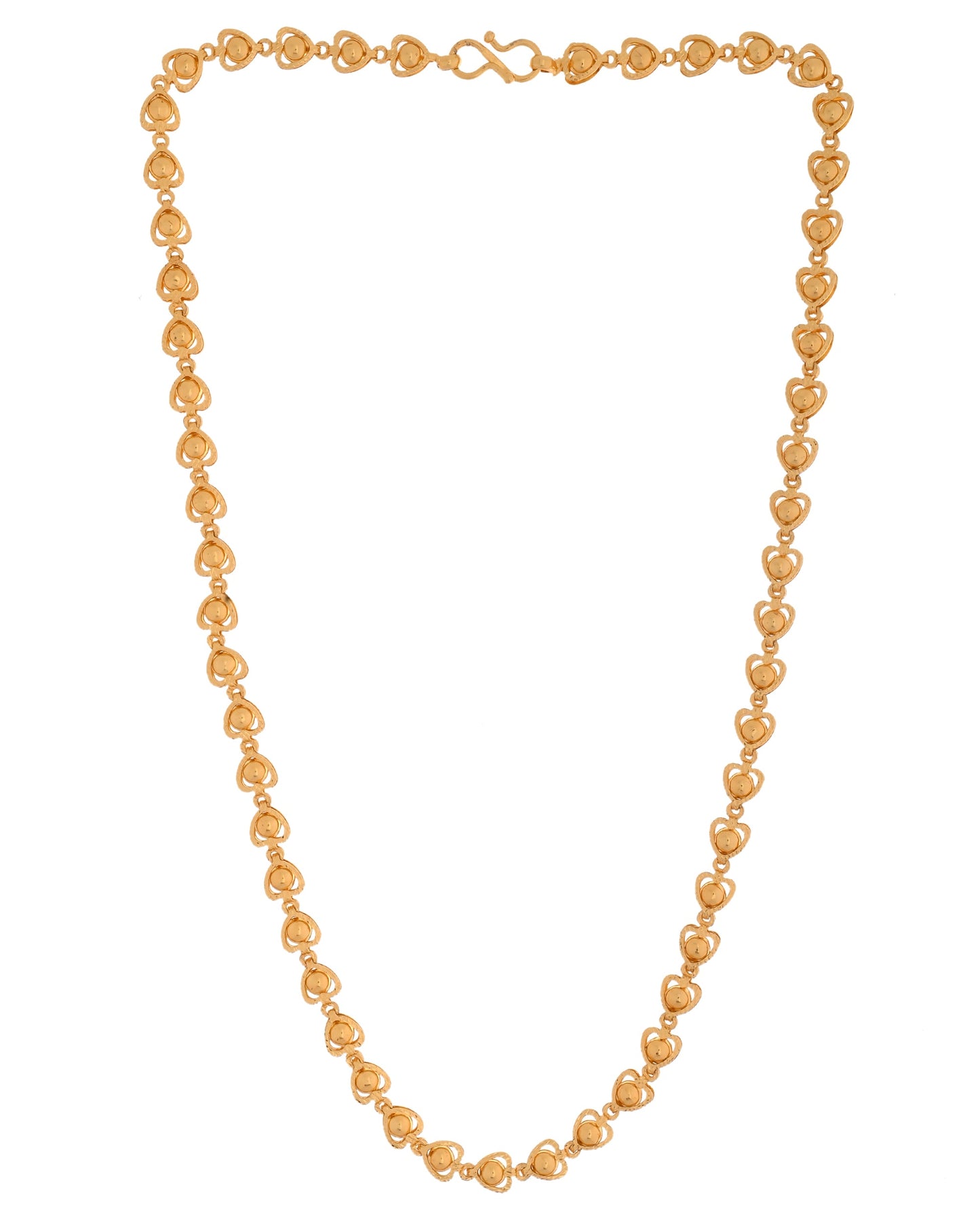 VOJ Gold Polished Heart Shaped Simple Chain For Women - Swadesiicart
