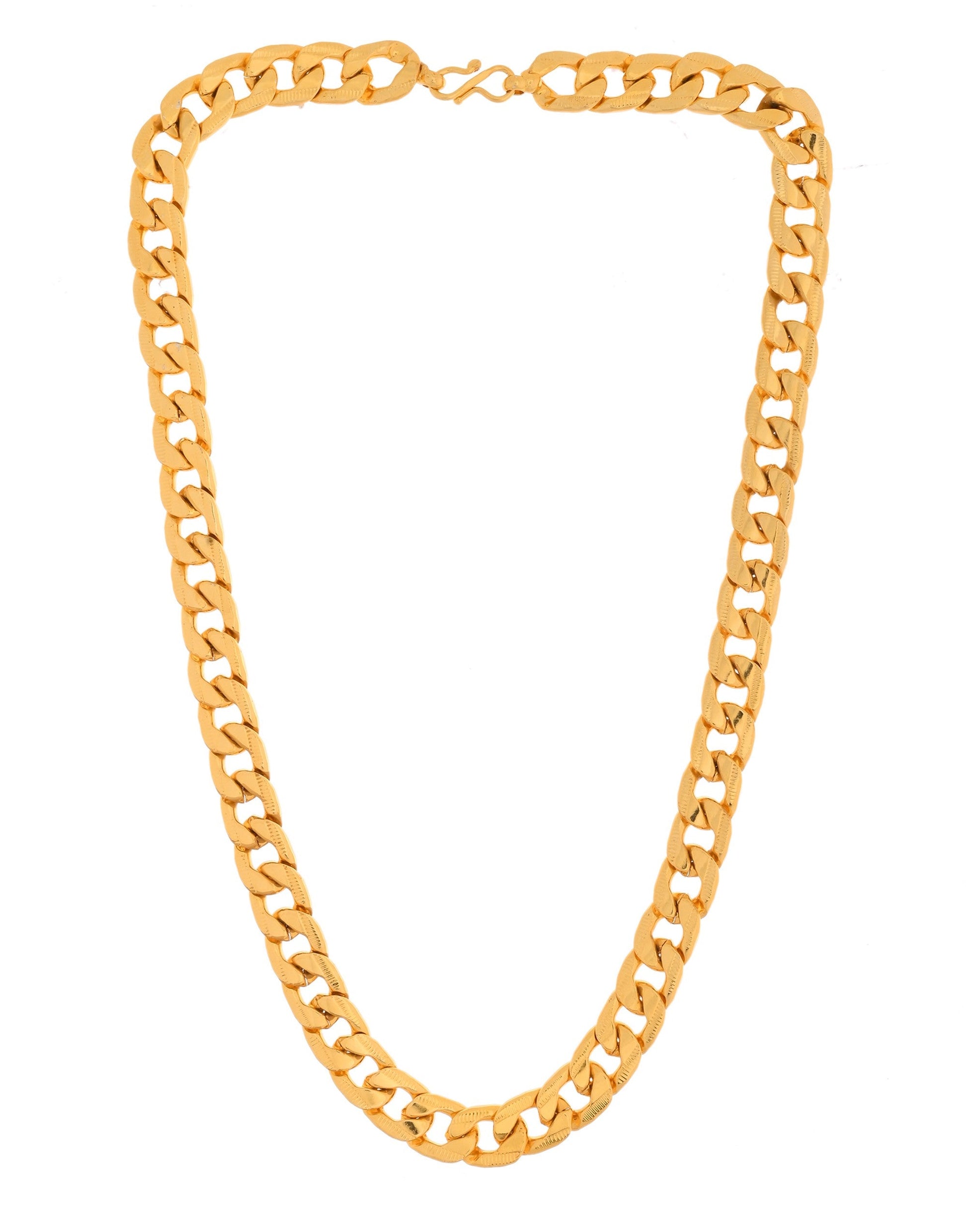 VOJ Gold Polished Stainless Steel Thick Linked Chain - Swadesiicart