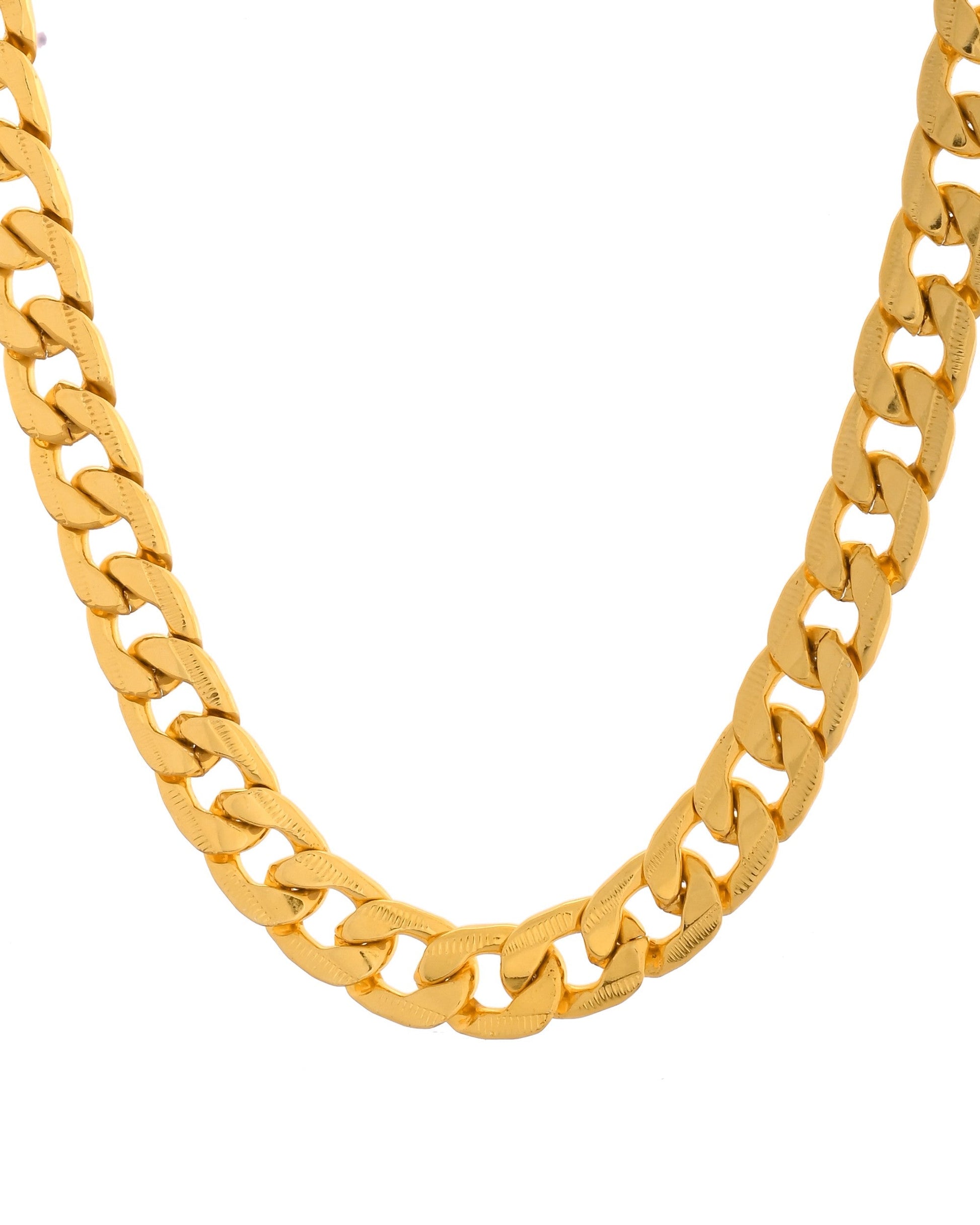 VOJ Gold Polished Stainless Steel Thick Linked Chain - Swadesiicart