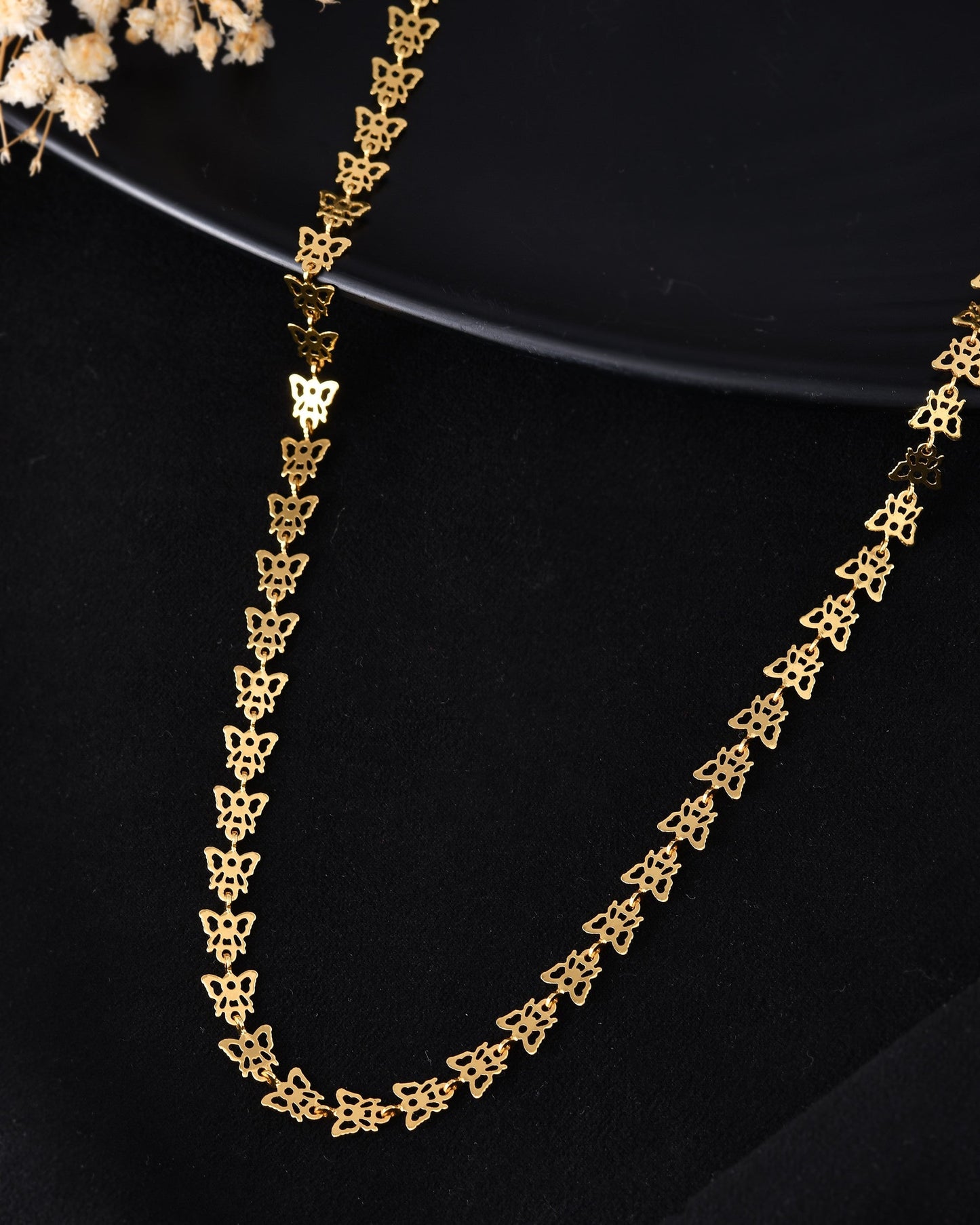 VOJ Gold Polished Stylish Butterfly Shaped Chain - Swadesiicart