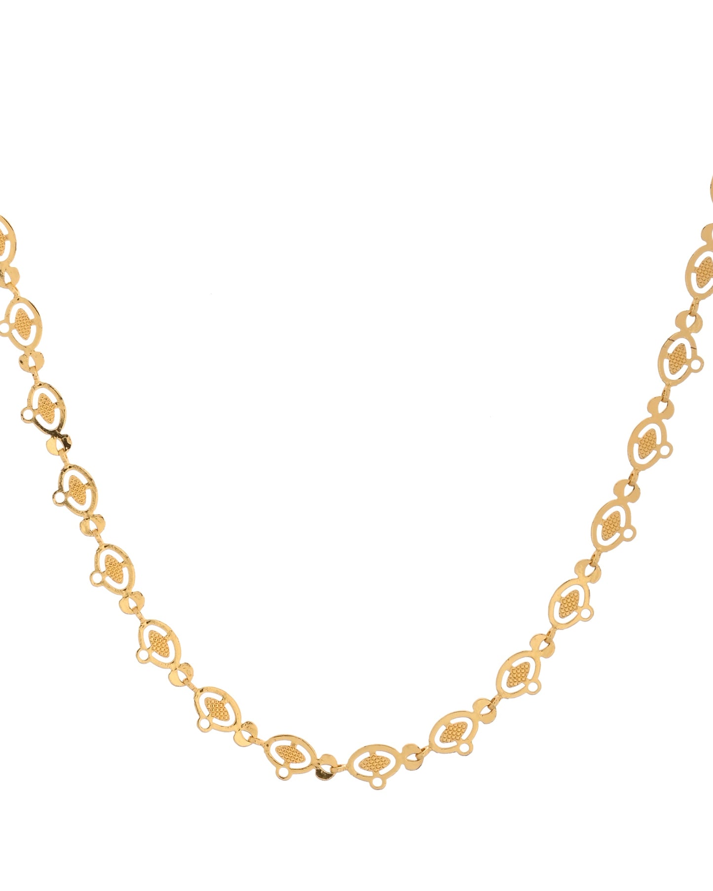 VOJ Gold Polished Oval Shaped Minimal Chain For Women - Swadesiicart