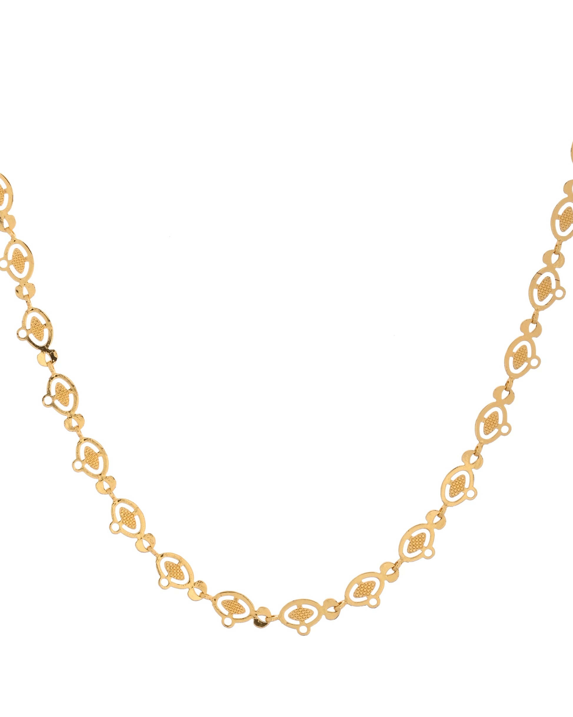 VOJ Gold Polished Oval Shaped Minimal Chain For Women - Swadesiicart