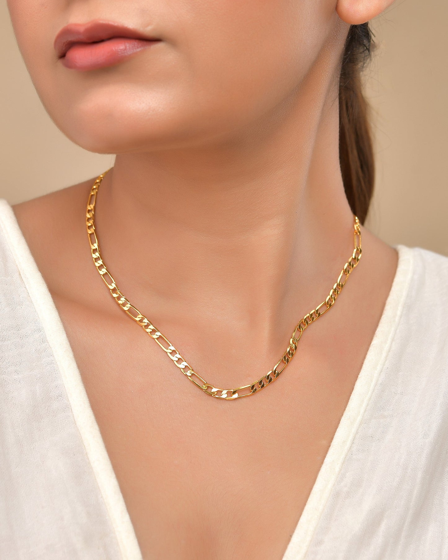 VOJ Gold Polished Minimal Linked Chain For Women - Swadesiicart