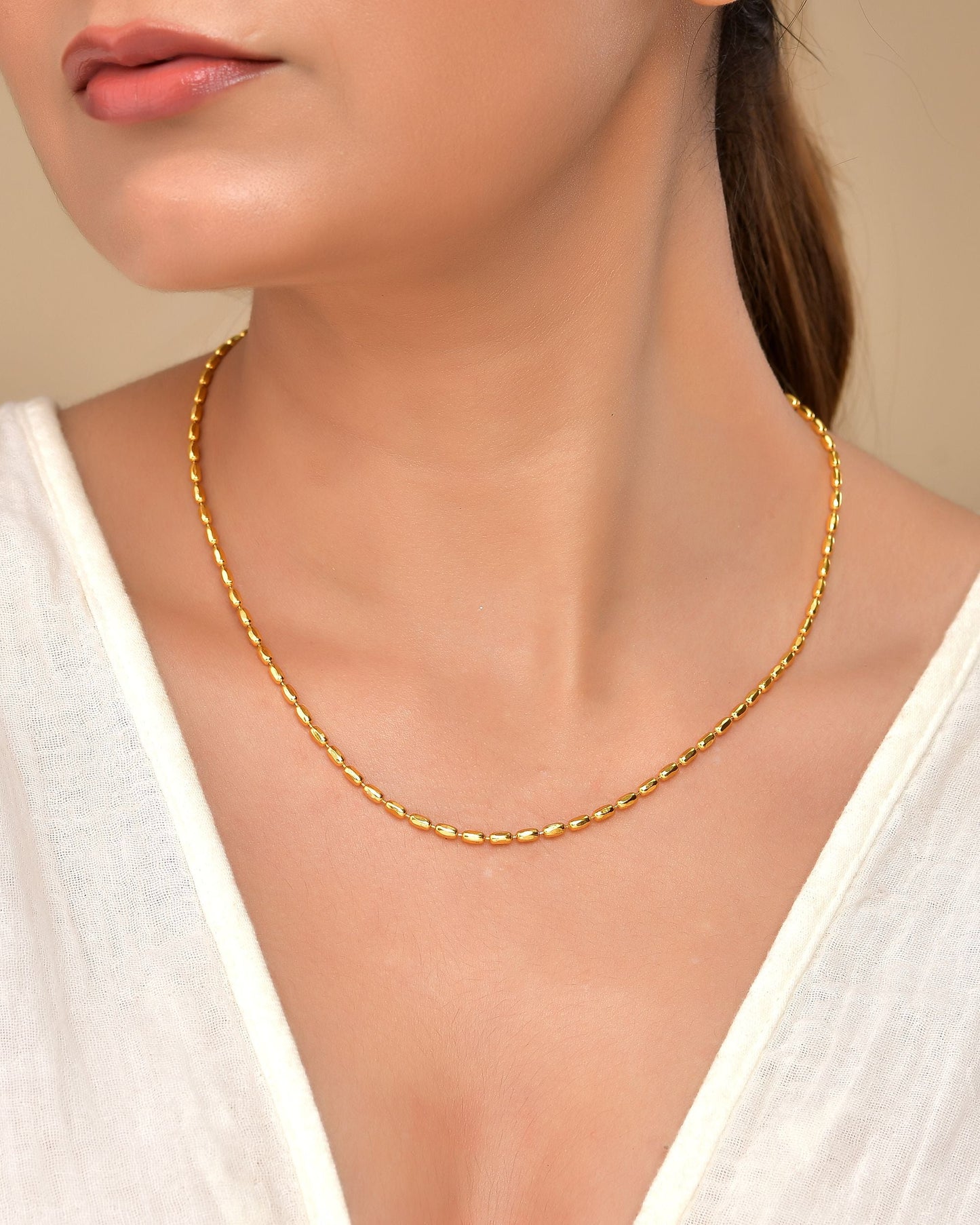 VOJ Gold Polished Stainless Steel Classic Chain - Swadesiicart