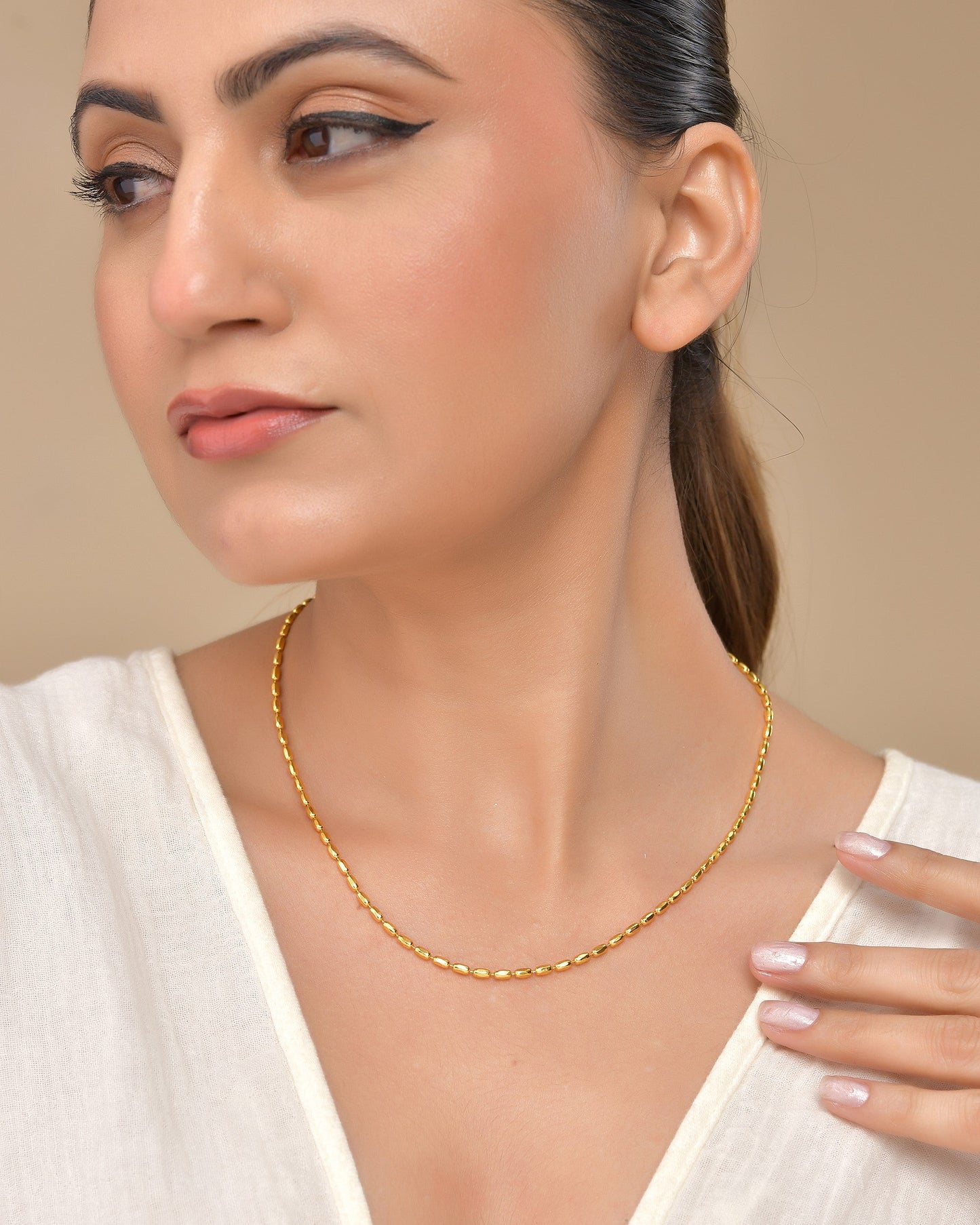 VOJ Gold Polished Stainless Steel Classic Chain - Swadesiicart