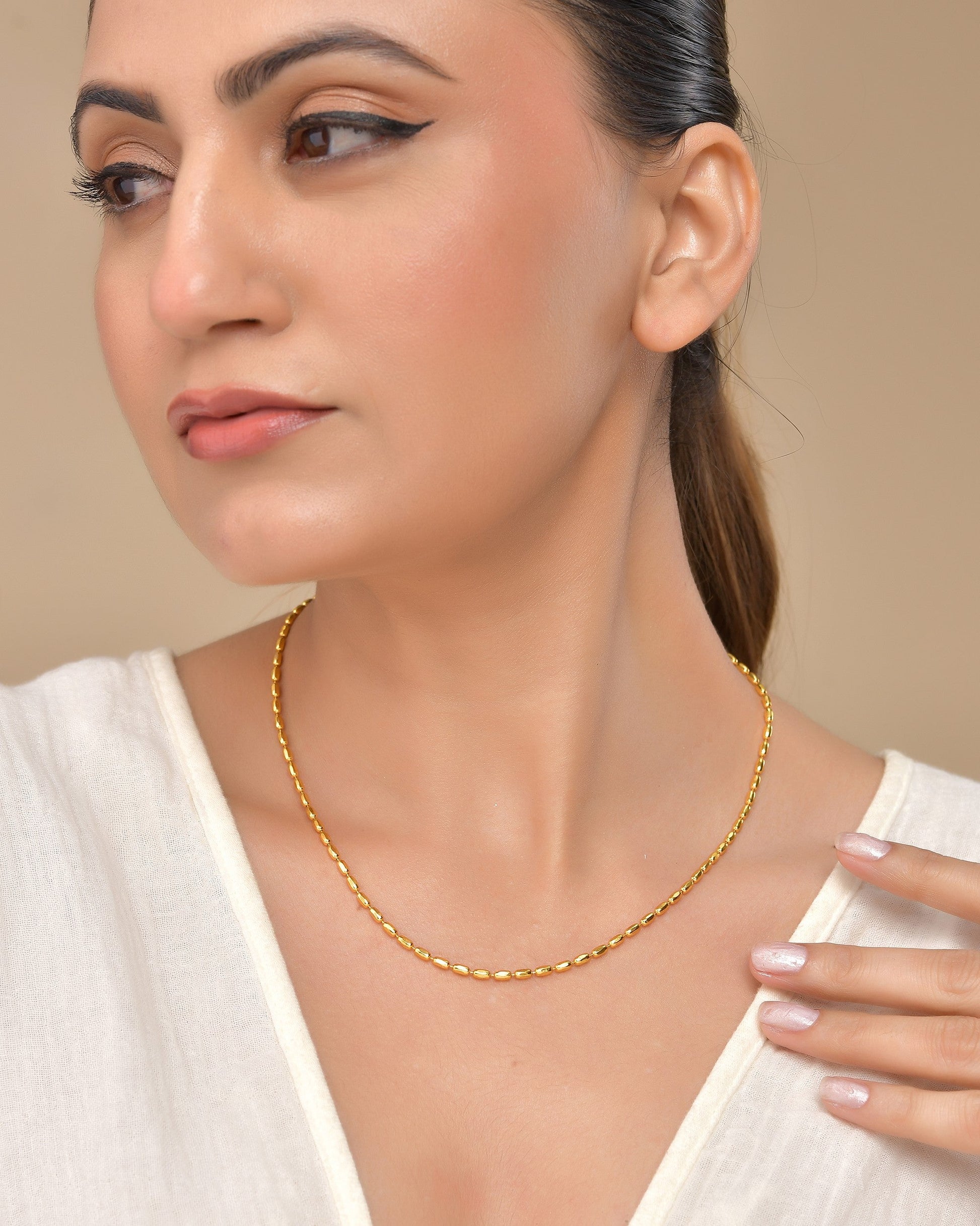 VOJ Gold Polished Stainless Steel Classic Chain - Swadesiicart