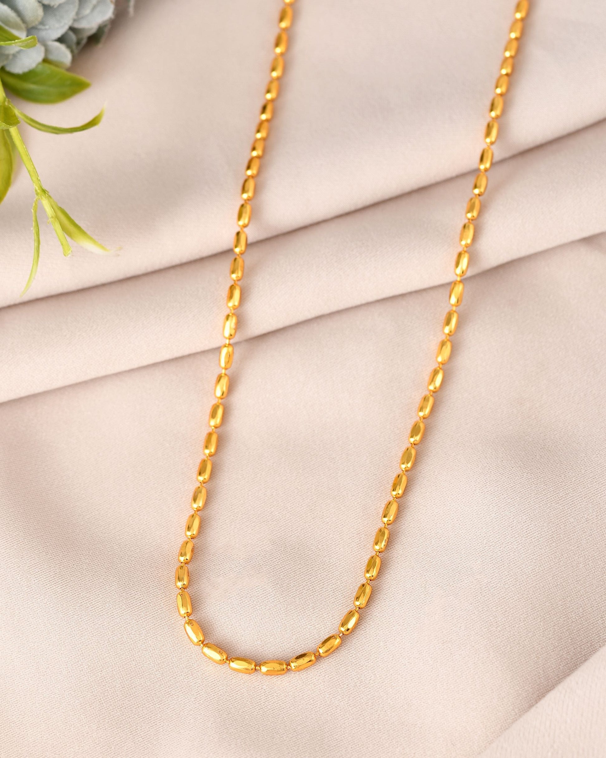 VOJ Gold Polished Stainless Steel Classic Chain - Swadesiicart