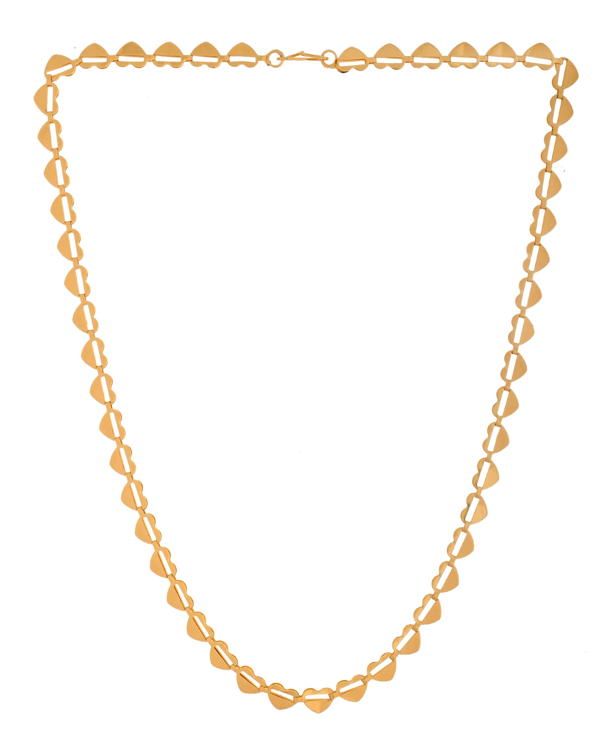 VOJ Heart Shaped Stainless Steel Gold Polished Chain - Swadesiicart