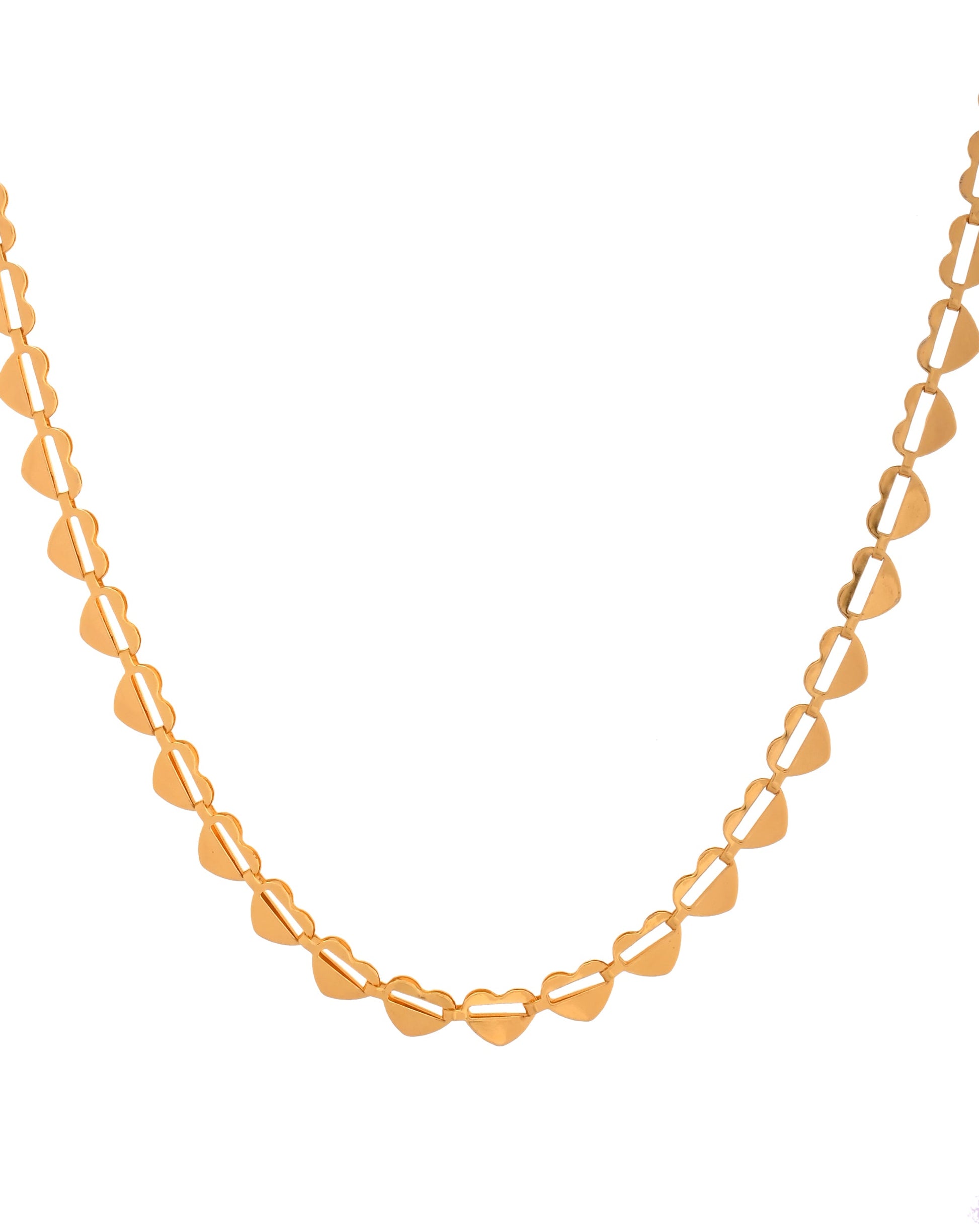 VOJ Heart Shaped Stainless Steel Gold Polished Chain - Swadesiicart