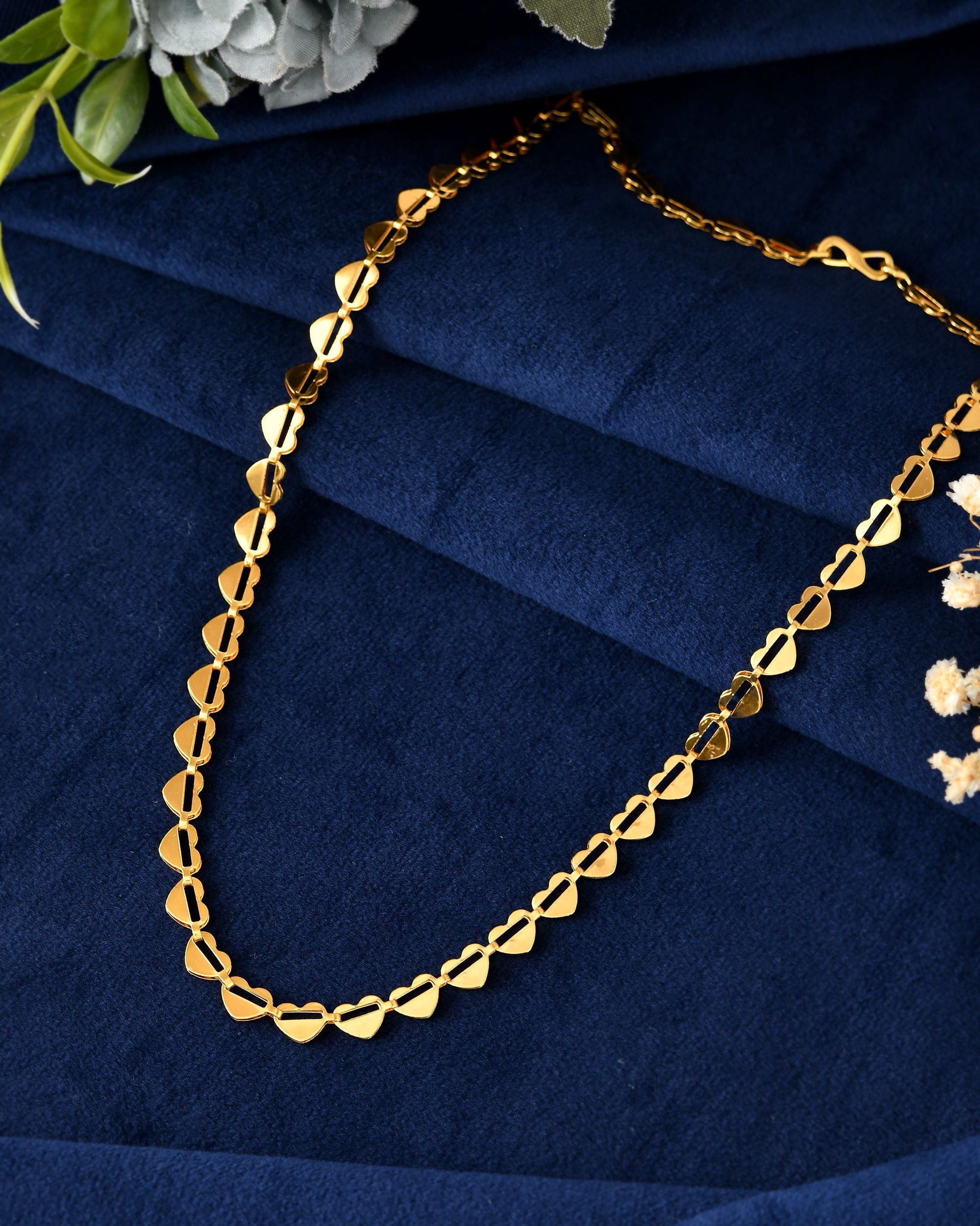 VOJ Heart Shaped Stainless Steel Gold Polished Chain - Swadesiicart