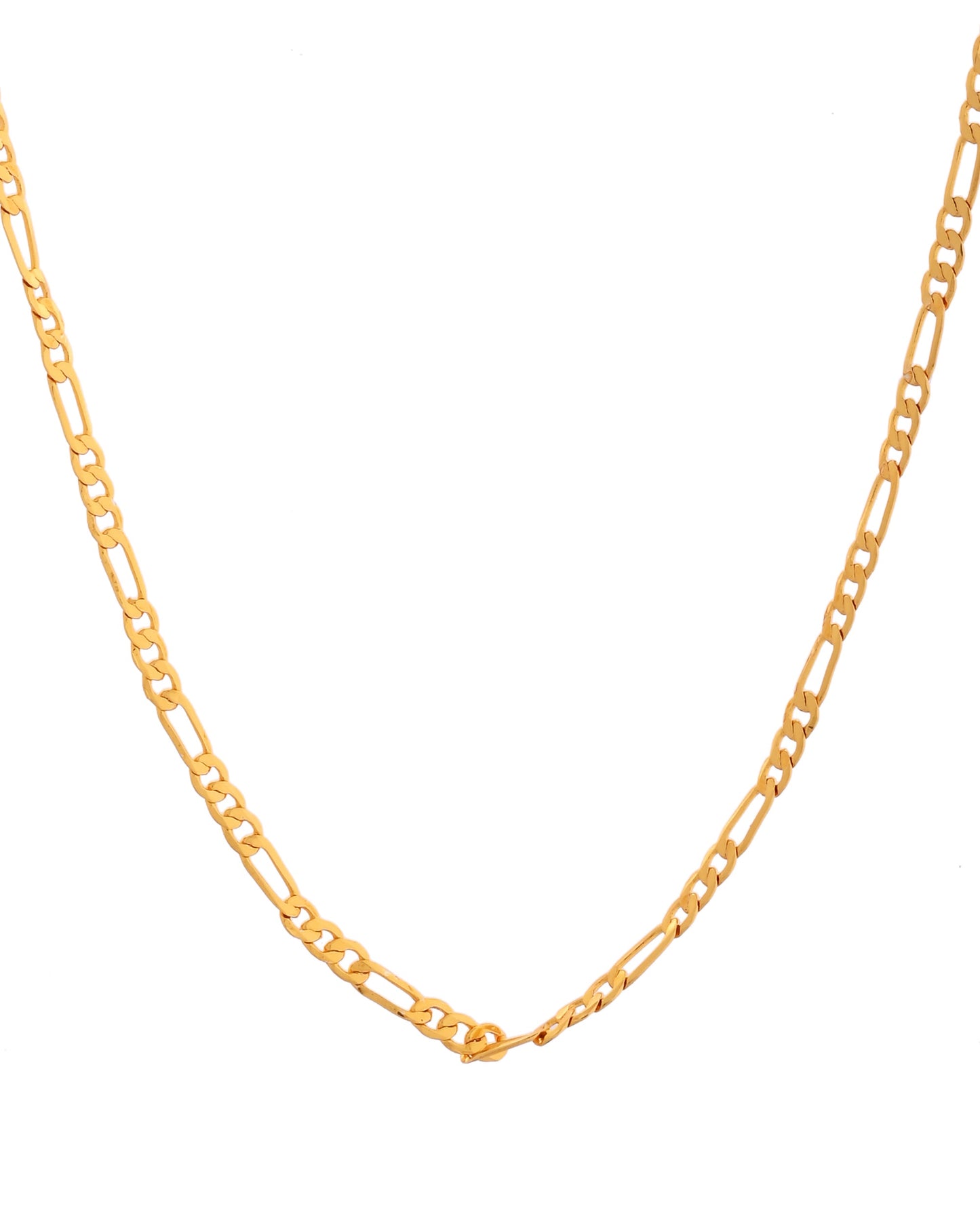 VOJ Women Stainless Steel Gold Polished Minimal Figaro Link Chain - Swadesiicart