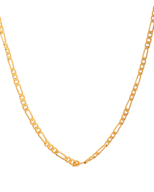 VOJ Women Stainless Steel Gold Polished Minimal Figaro Link Chain - Swadesiicart