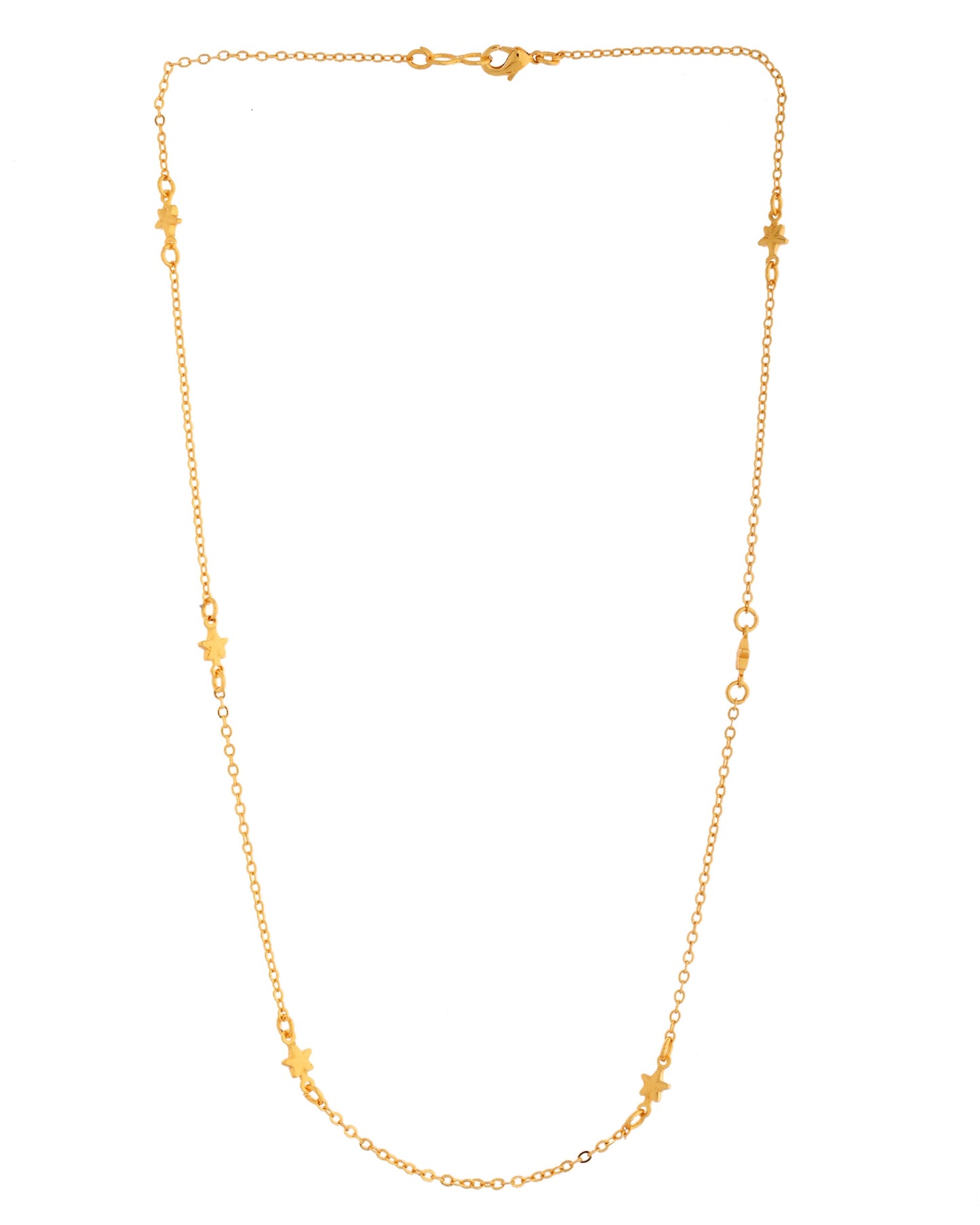 VOJ Gold Polished Star Shaped Minimal Chain For Women - Swadesiicart