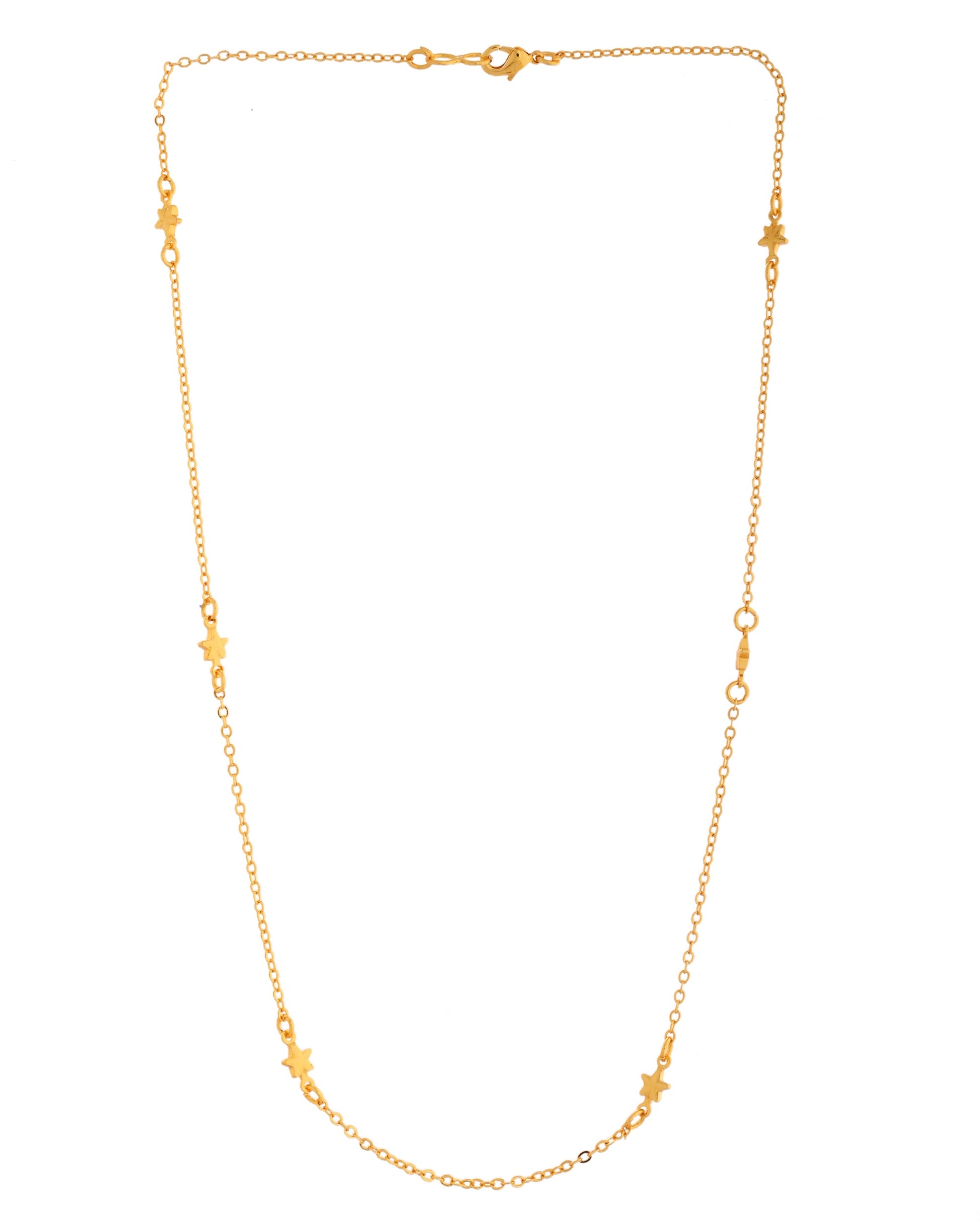 VOJ Gold Polished Star Shaped Minimal Chain For Women - Swadesiicart