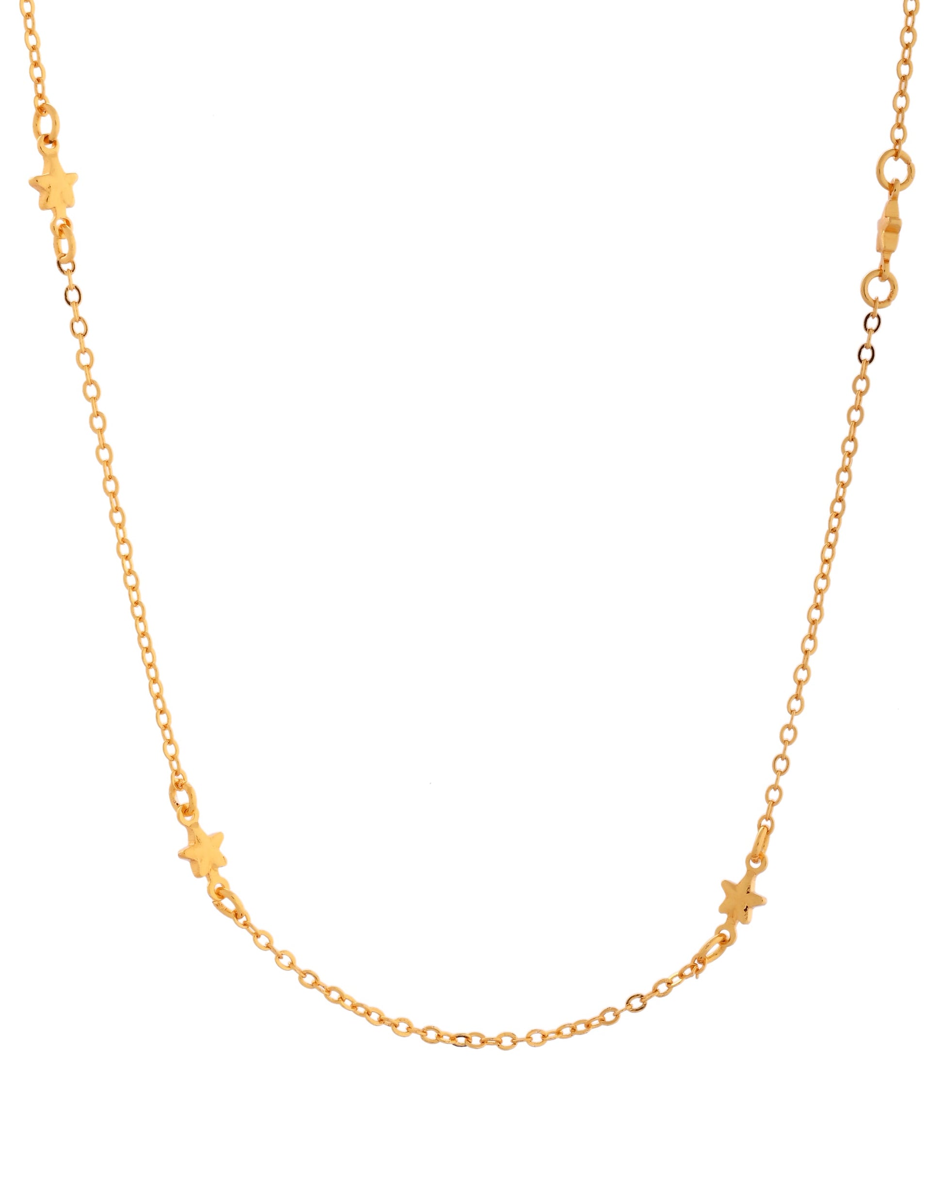 VOJ Gold Polished Star Shaped Minimal Chain For Women - Swadesiicart