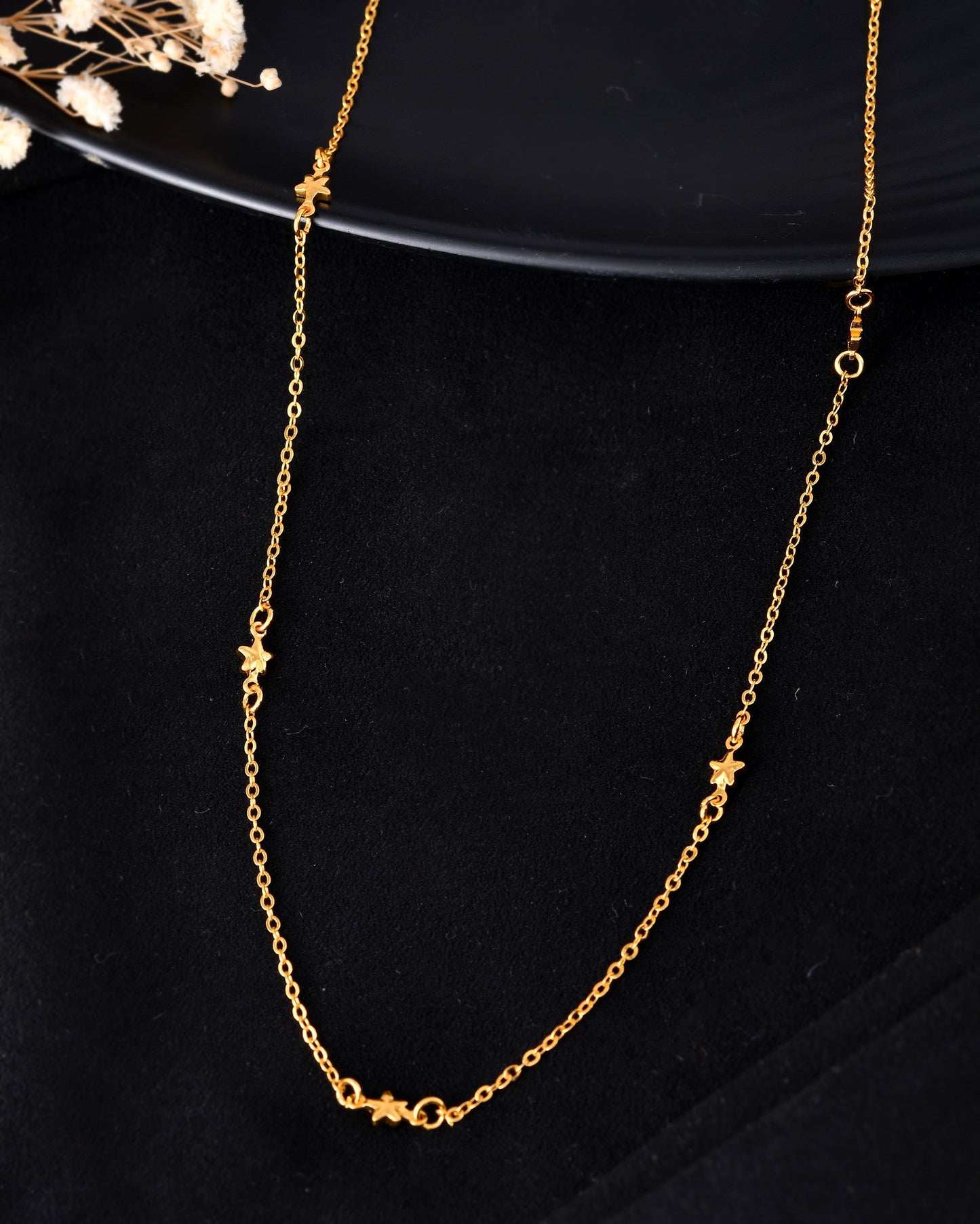 VOJ Gold Polished Star Shaped Minimal Chain For Women - Swadesiicart