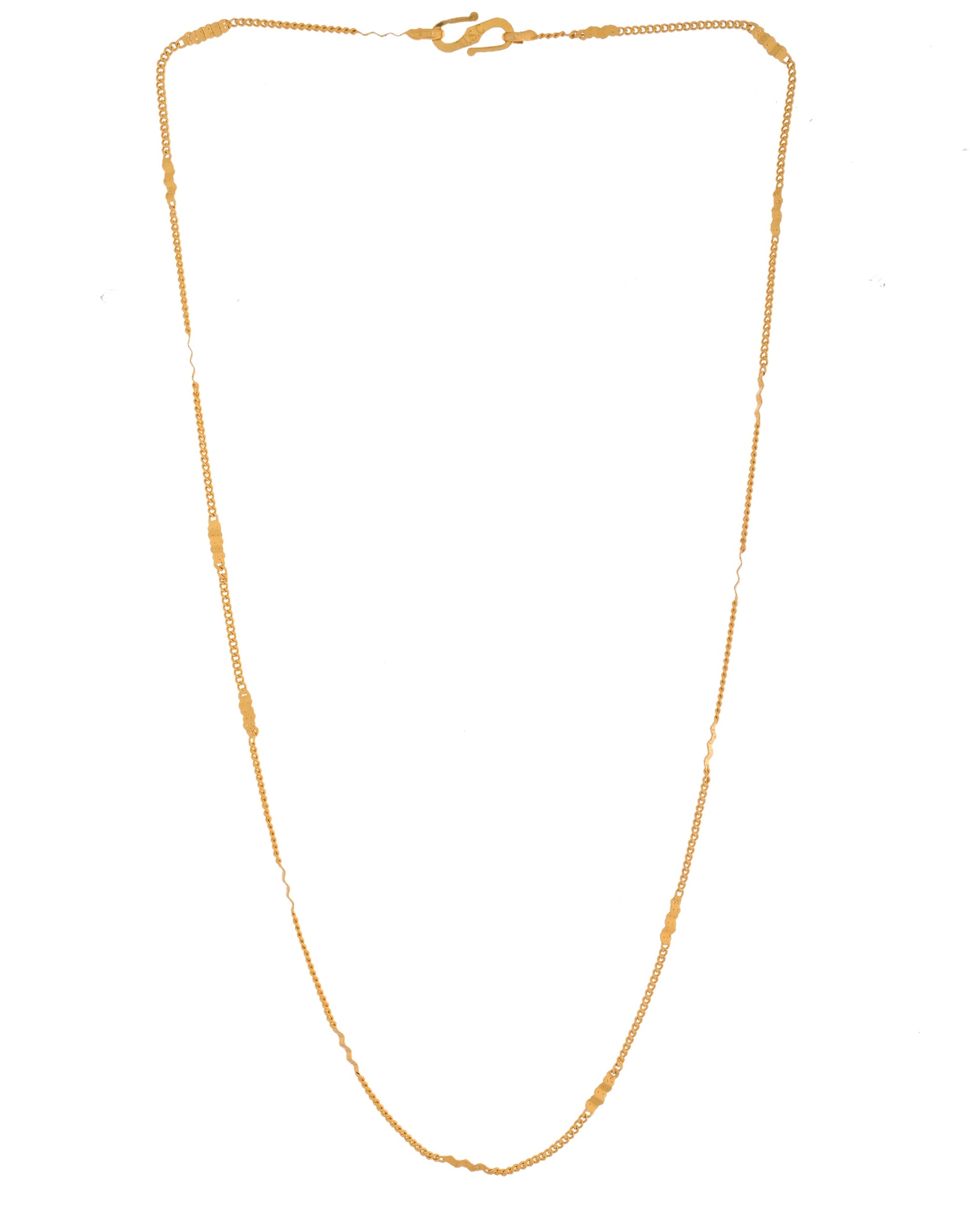 VOJ Women Stainless Steel Gold Polished Minimal Pipe Chain - Swadesiicart