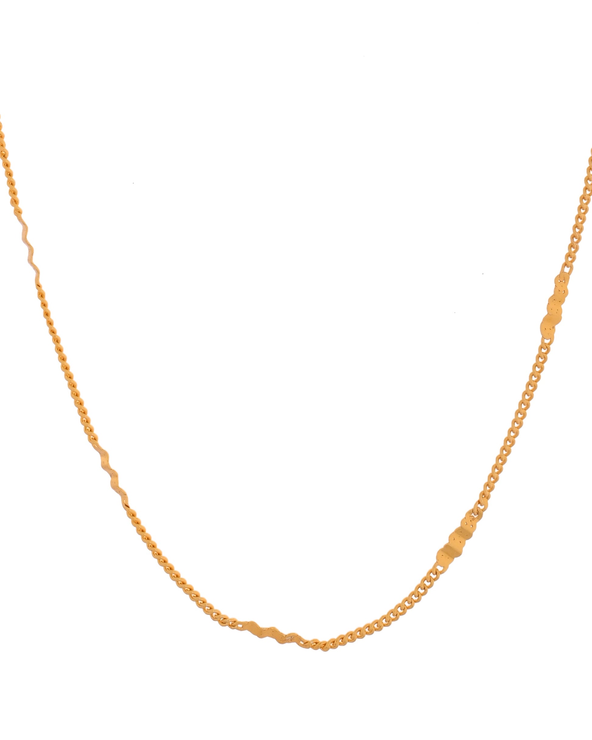 VOJ Women Stainless Steel Gold Polished Minimal Pipe Chain - Swadesiicart