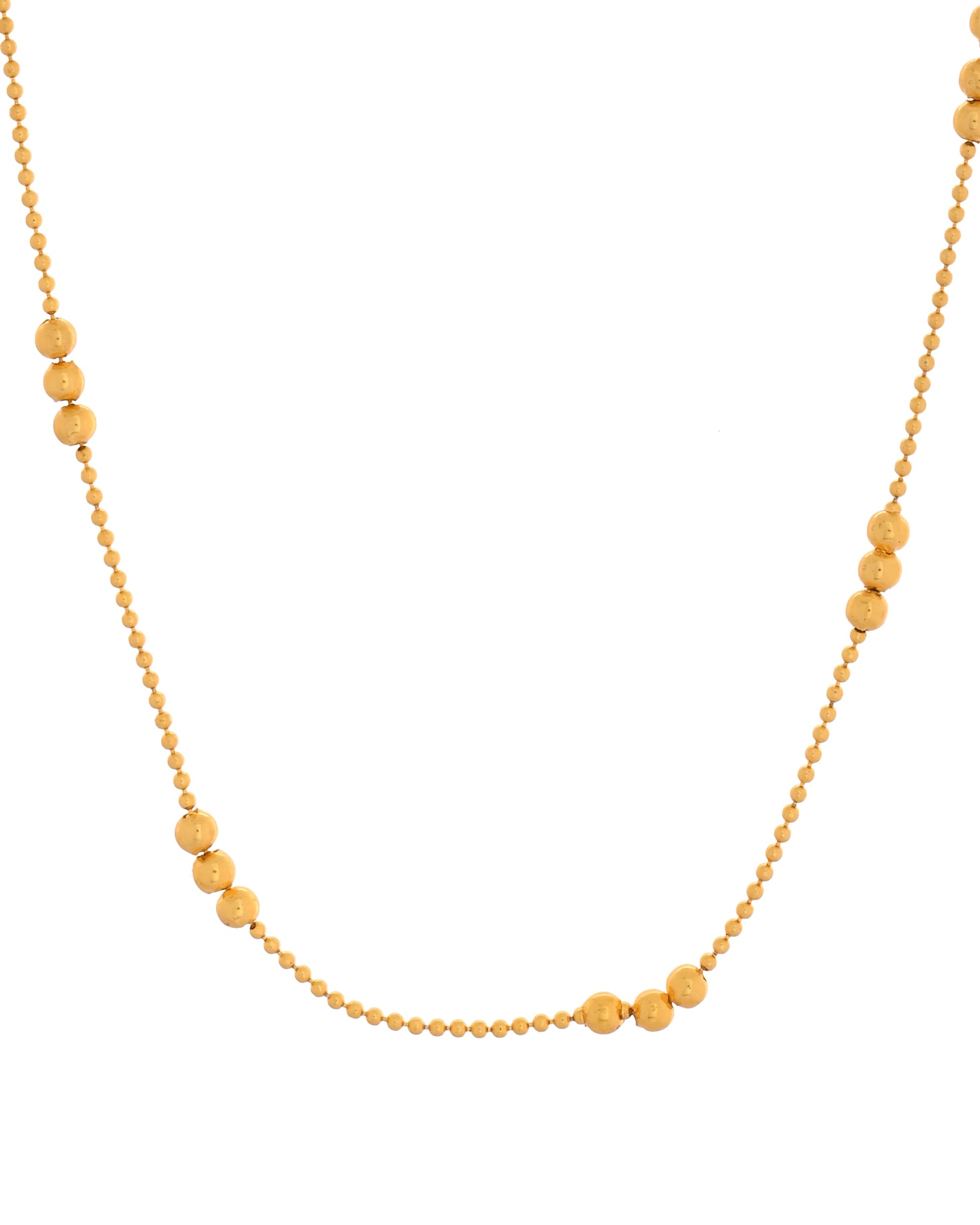 VOJ Women Gold Polished Stainless Steel Minimal Ball Chain - Swadesiicart