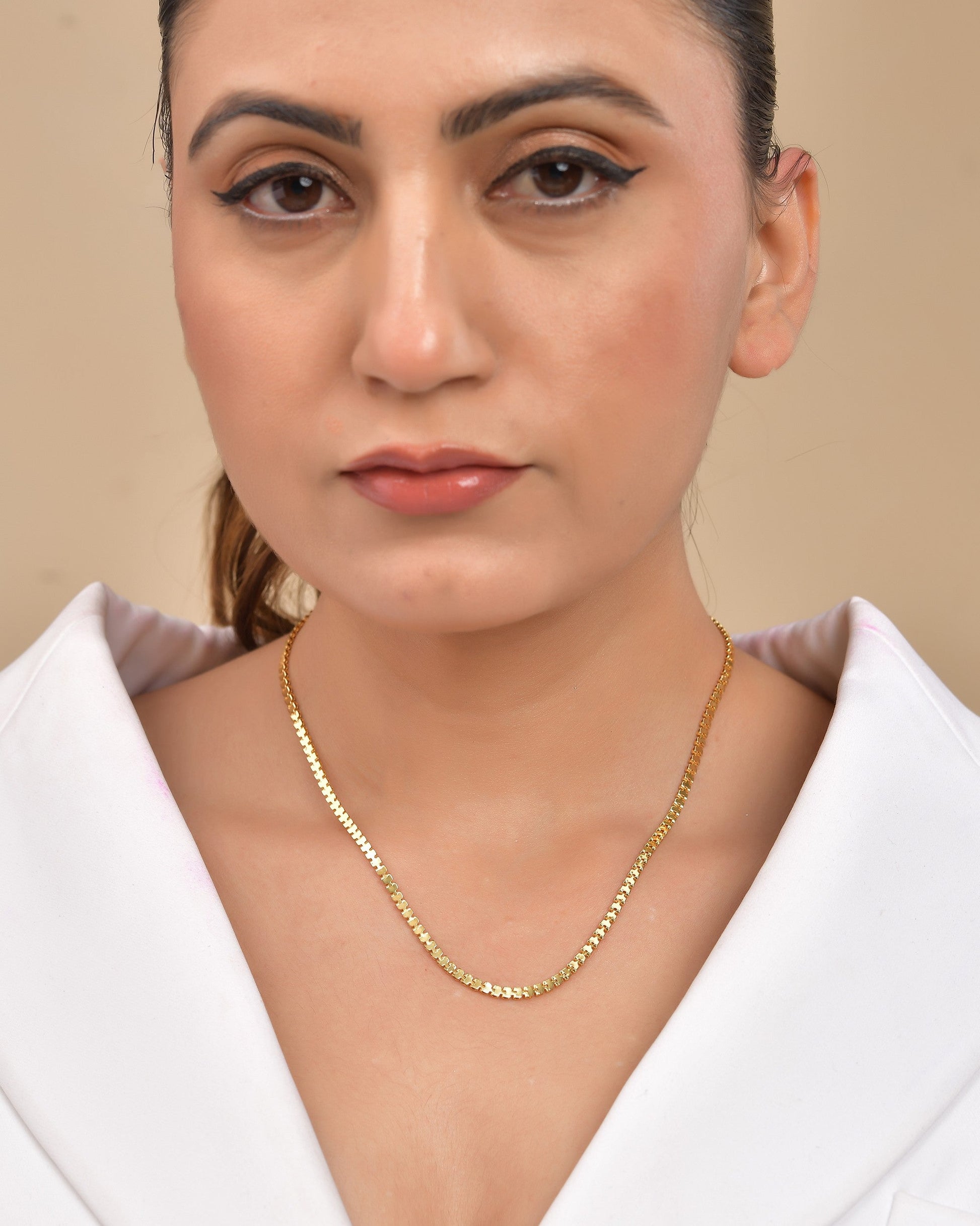 VOJ Women Gold Polished Stainless Steel Elegant Link Chain - Swadesiicart
