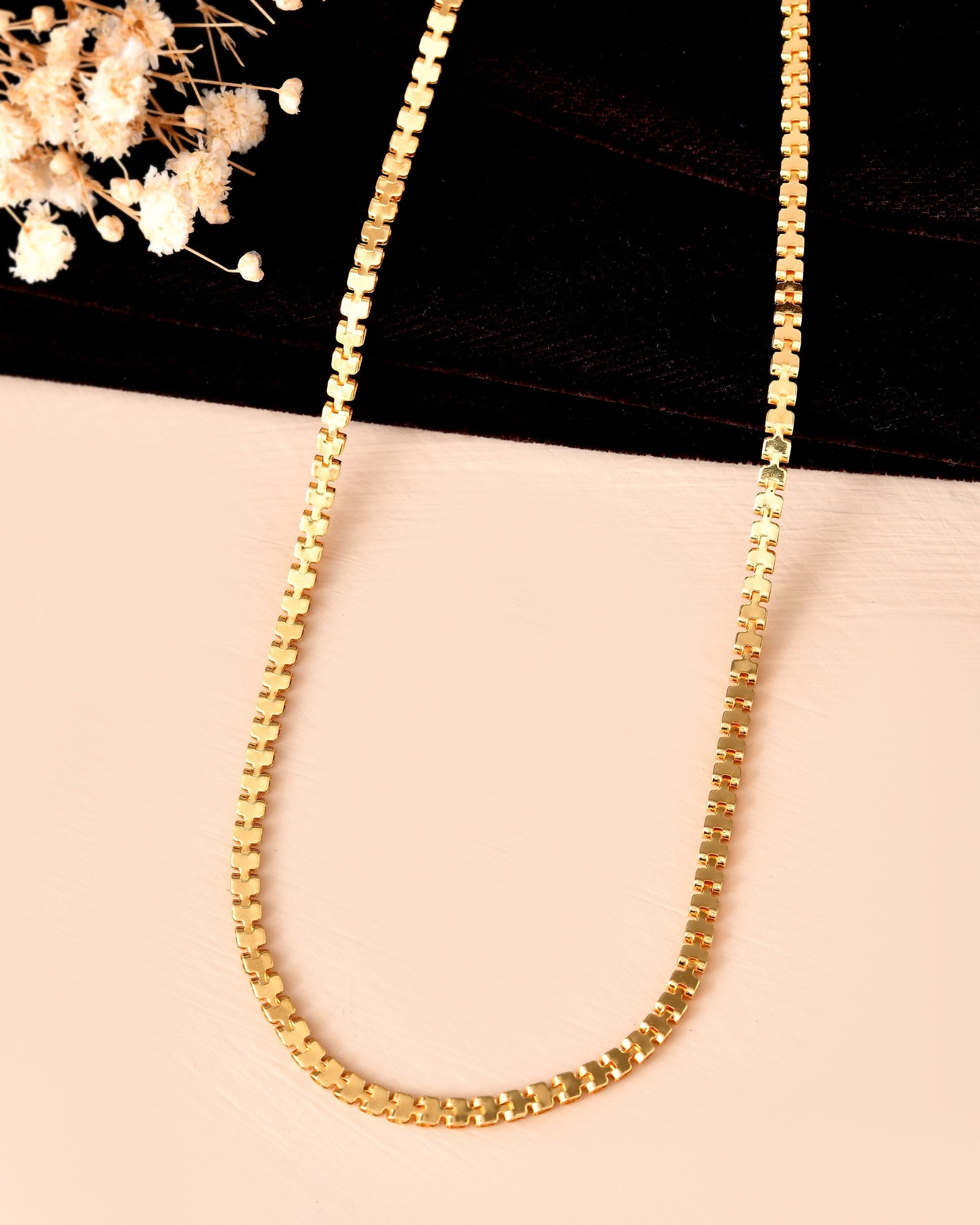 VOJ Women Gold Polished Stainless Steel Elegant Link Chain - Swadesiicart