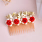VOJ Rose Embellished Comb Pin | Swadesiicart