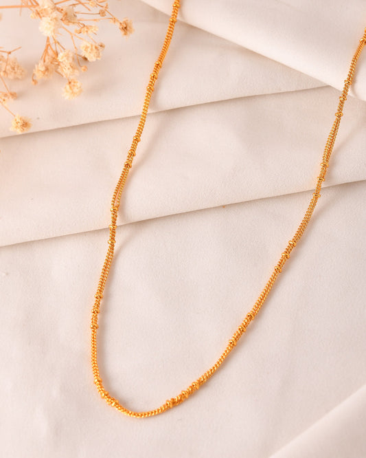 VOJ Women Gold Polished Stainless Steel Ball Chain - Swadesiicart