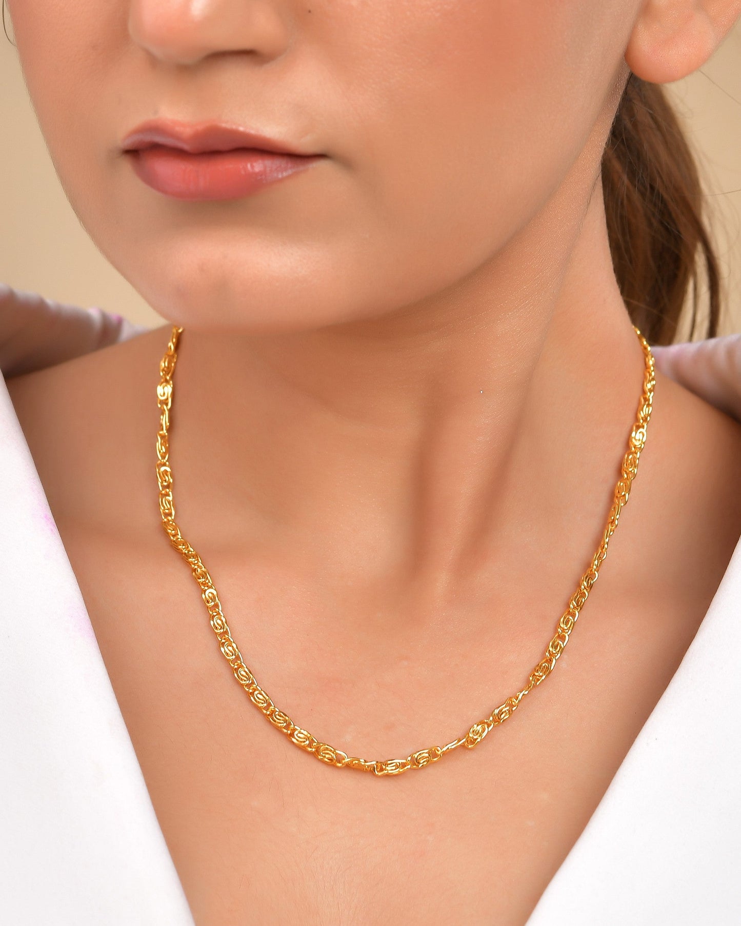 VOJ Gold Polished Minimal Chain For Women - Swadesiicart