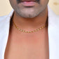 VOJ Gold Polished Biscuit Shaped Minimal Chain - Swadesiicart
