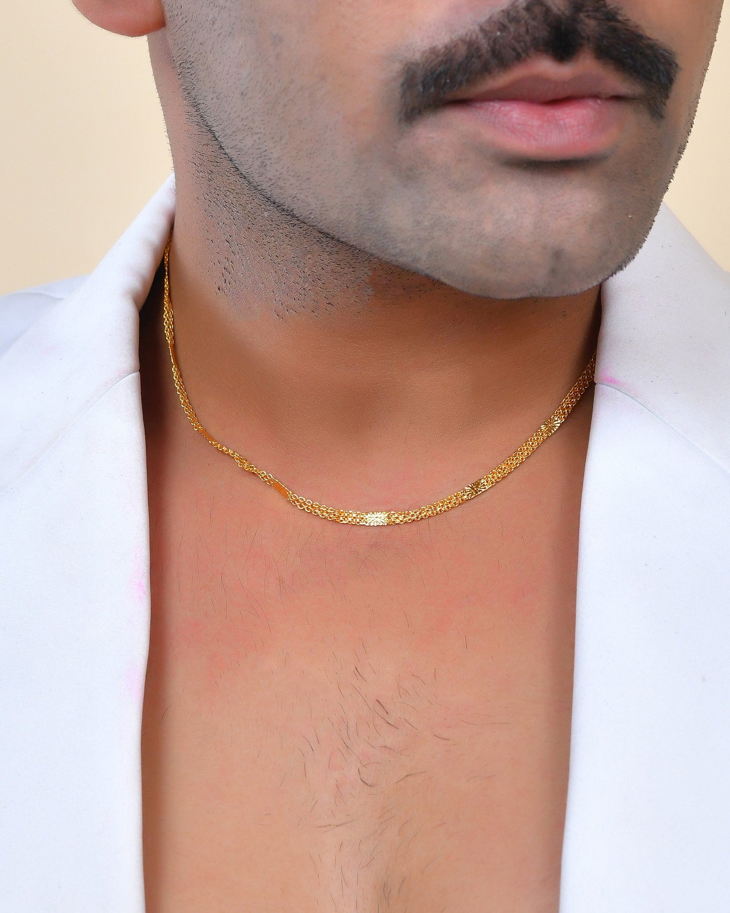 VOJ Gold Polished Classic Stainless Steel Chain - Swadesiicart