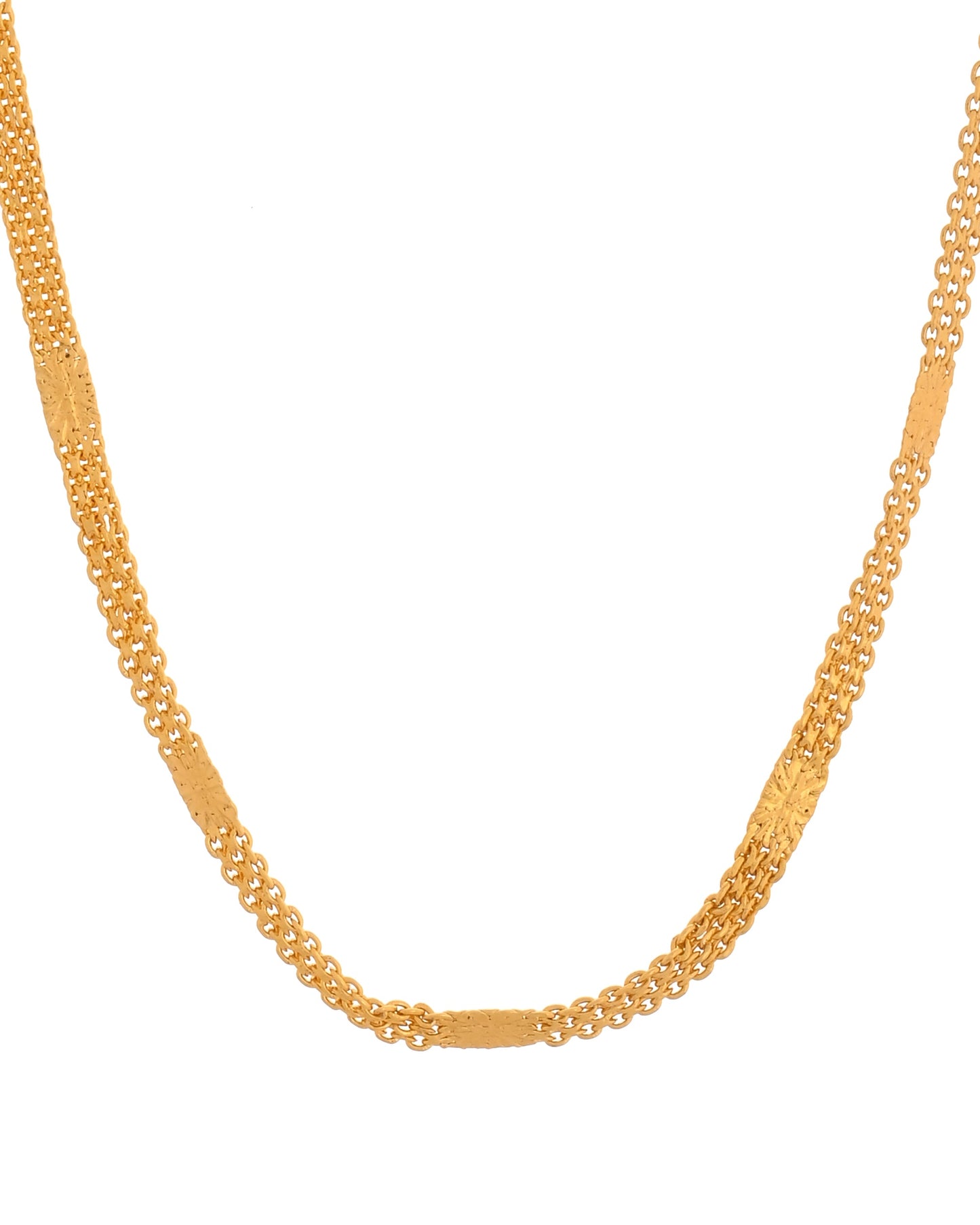 VOJ Gold Polished Classic Stainless Steel Chain - Swadesiicart