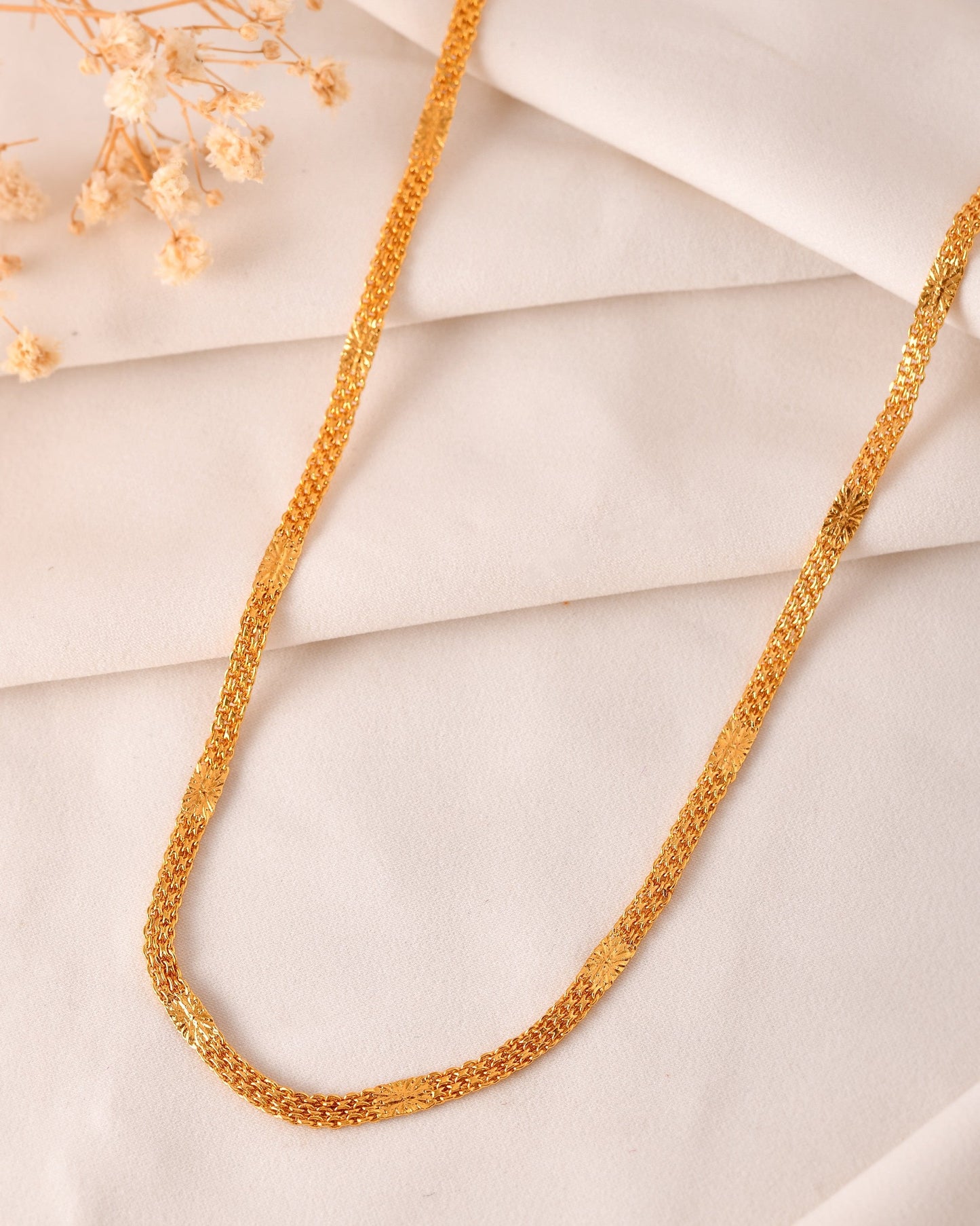VOJ Gold Polished Classic Stainless Steel Chain - Swadesiicart