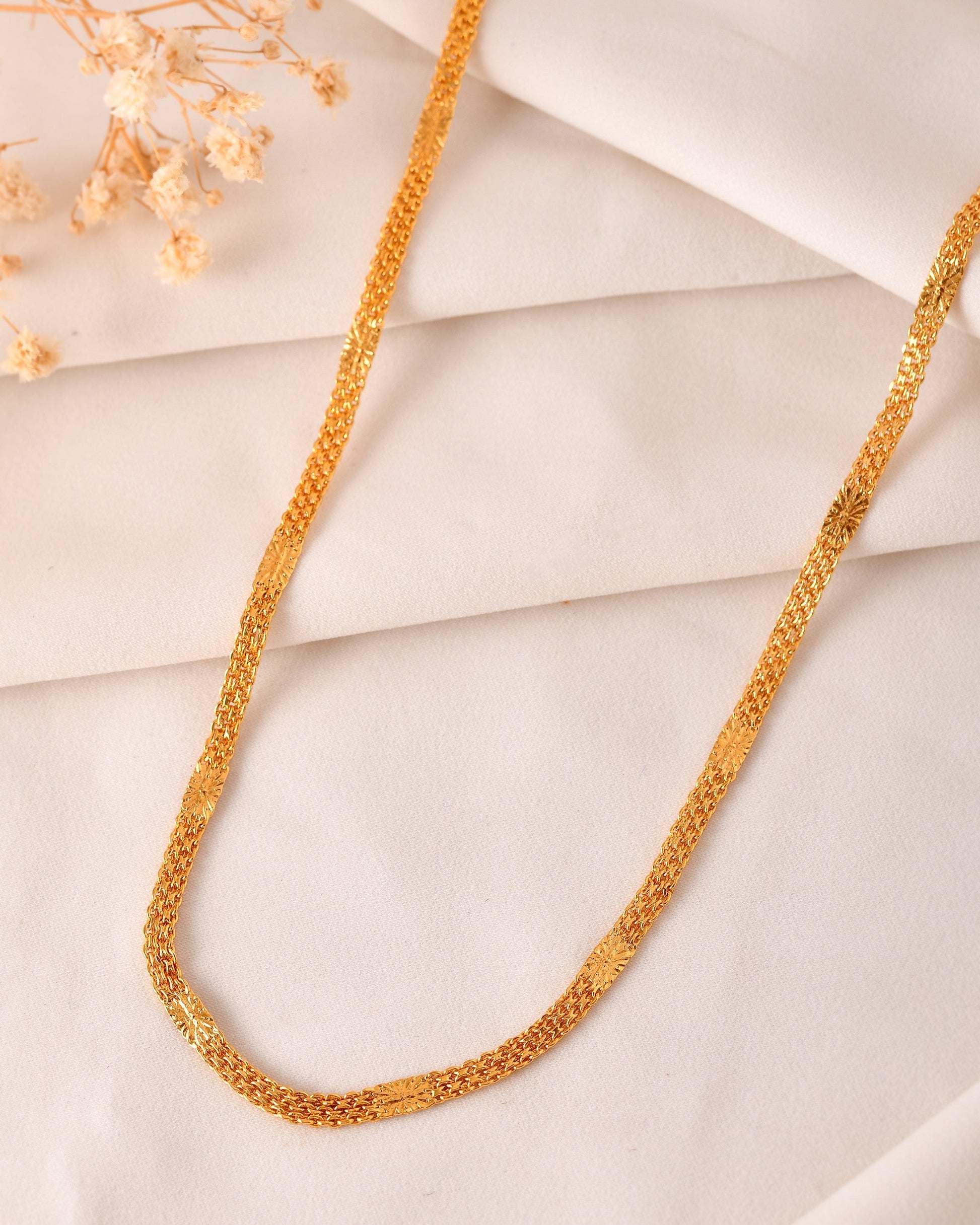 VOJ Gold Polished Classic Stainless Steel Chain - Swadesiicart