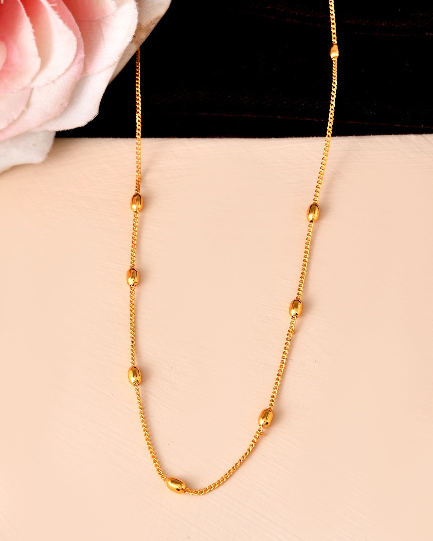 VOJ Gold Polished Minimal Stainless Steel Chain - Swadesiicart
