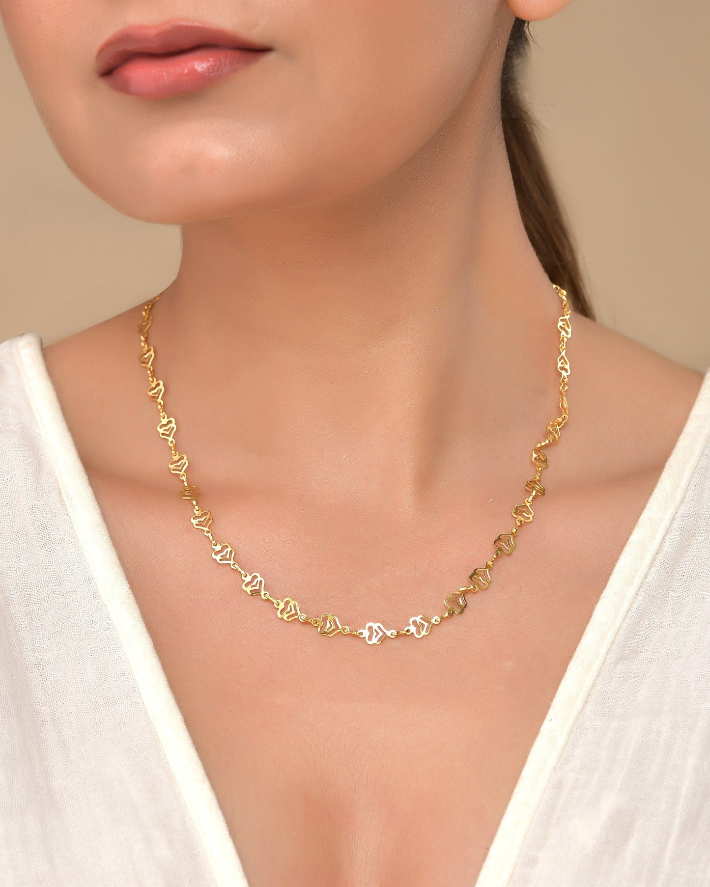 VOJ Gold Polished Elegant Designer Classic Chain - Swadesiicart