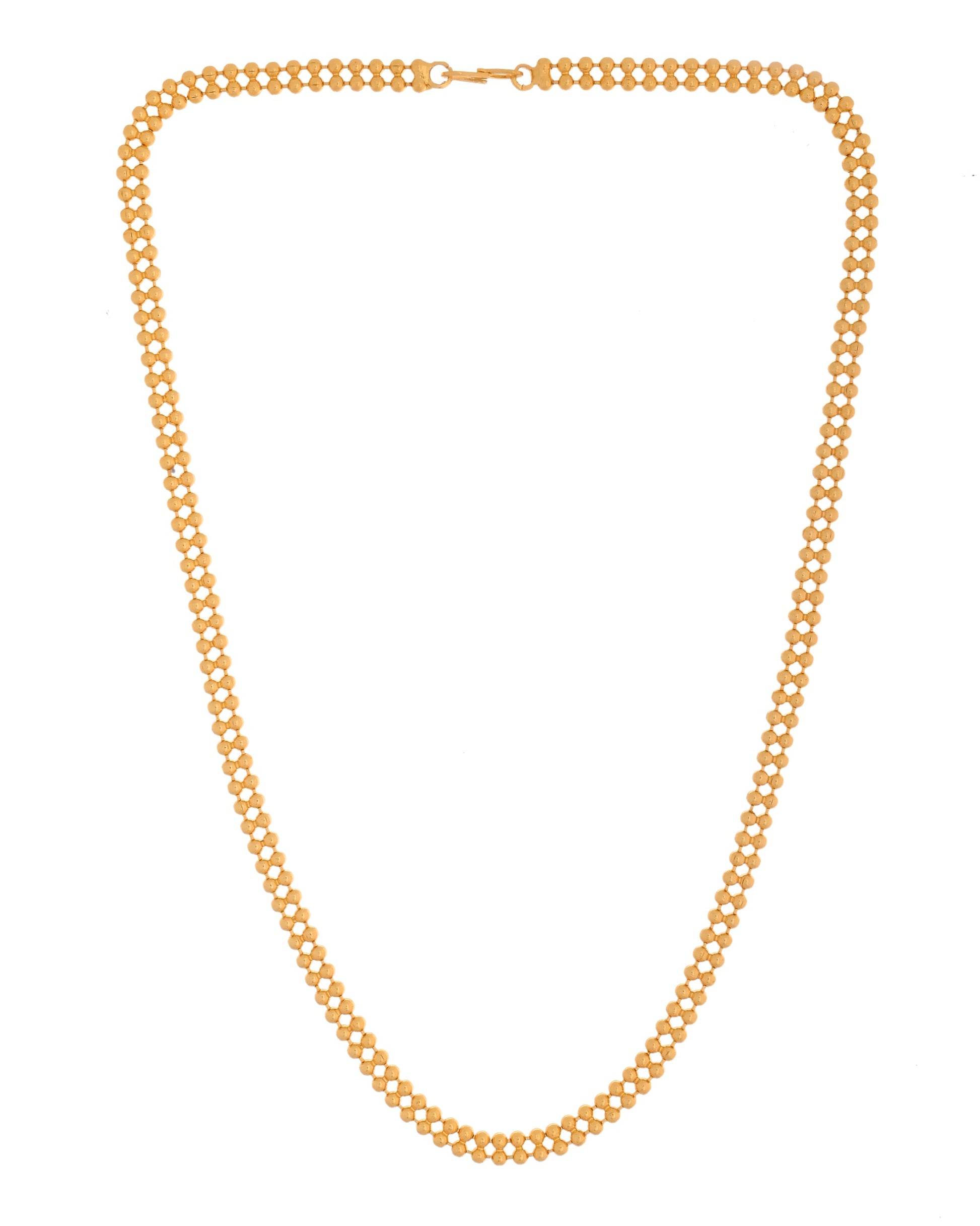VOJ Gold Polished Ball Shaped Minimal Chain For Women - Swadesiicart