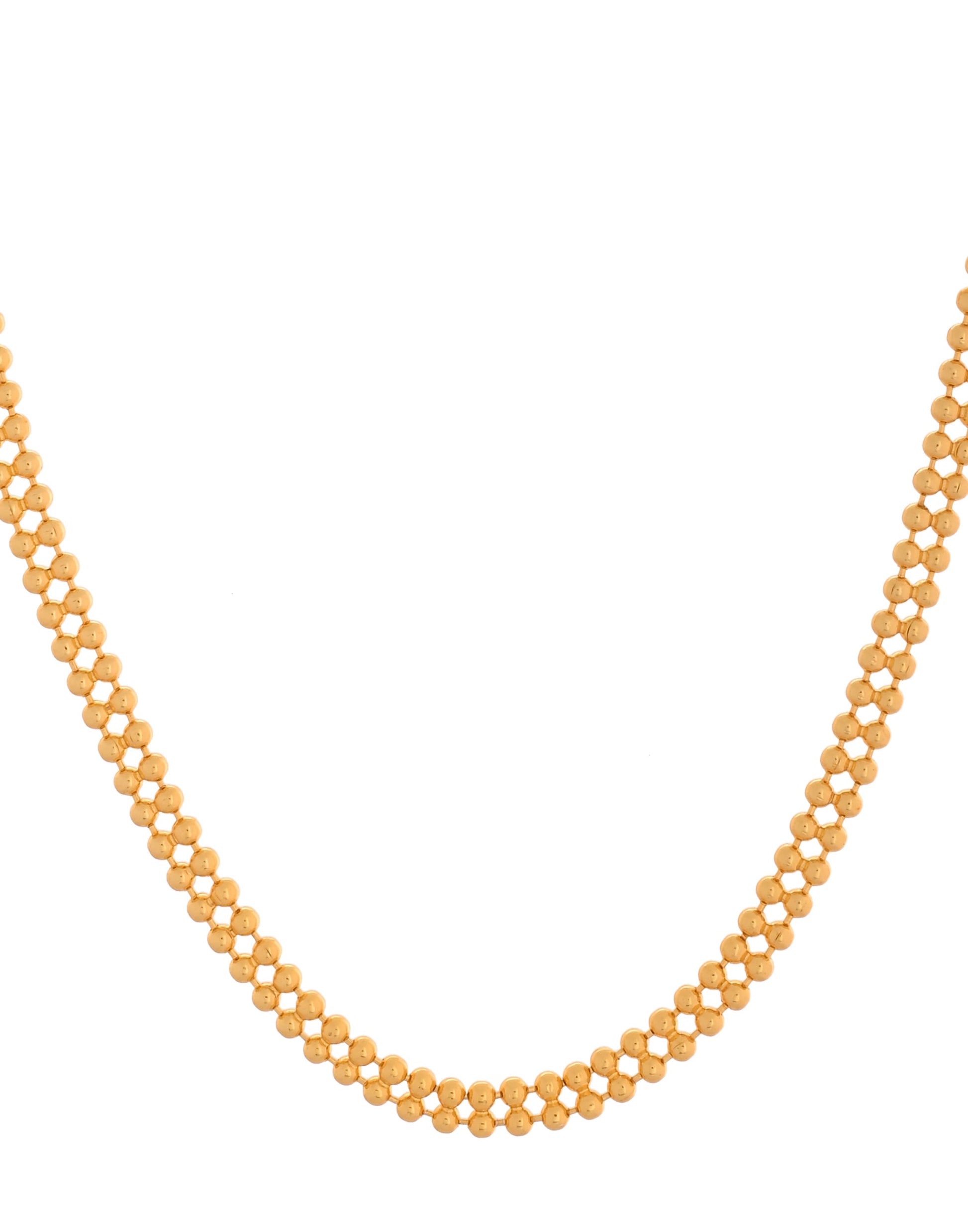 VOJ Gold Polished Ball Shaped Minimal Chain For Women - Swadesiicart