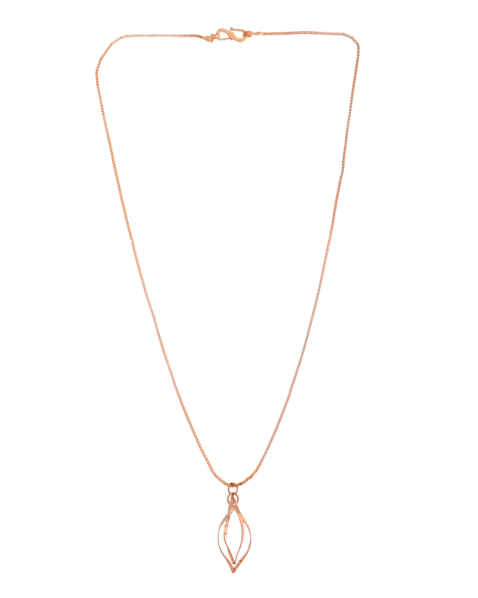 VOJ Rose Gold Polished Chain With Designer Pendant - Swadesiicart