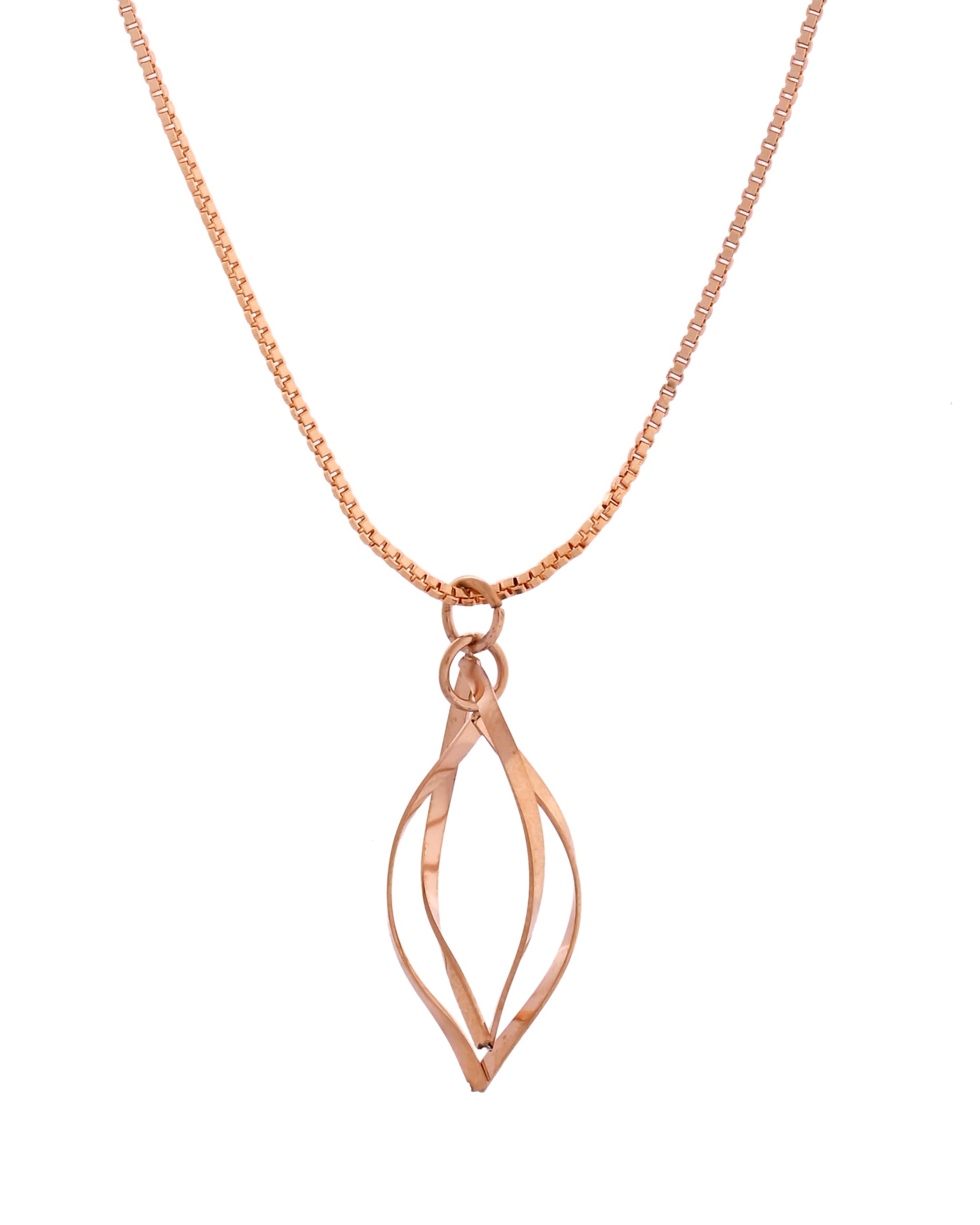 VOJ Rose Gold Polished Chain With Designer Pendant - Swadesiicart