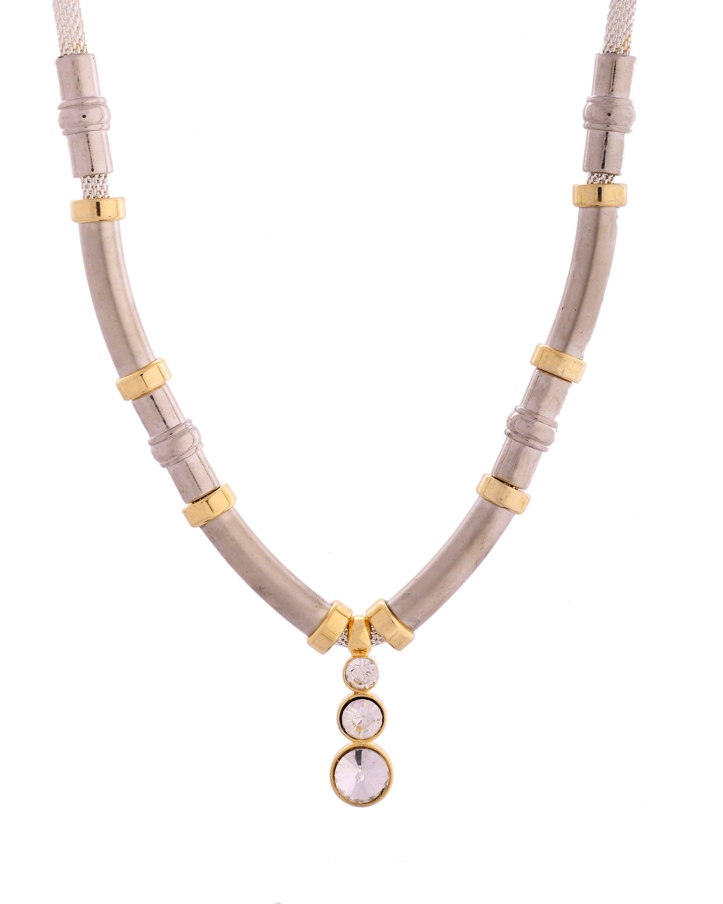 VOJ Silver Plated Elegant Stainless Steel Designer Necklace | Swadesiicart