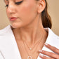 VOJ Gold Polished Multi Layer Pearl Studded Designer Chain - Swadesiicart