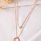 VOJ Gold Polished Multi Layer Pearl Studded Designer Chain - Swadesiicart