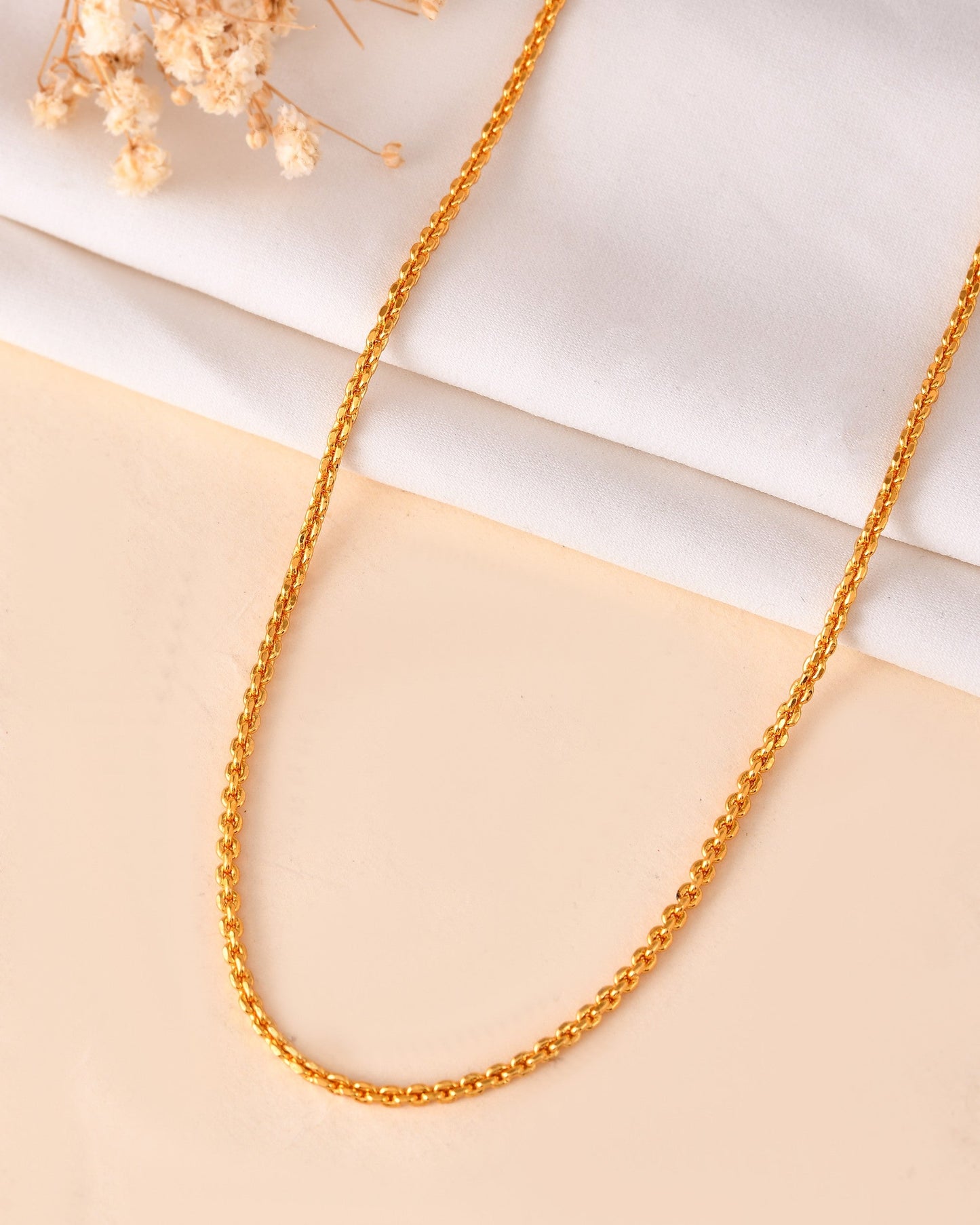 VOJ Gold Polished Women Stainless Steel Classic Chain - Swadesiicart