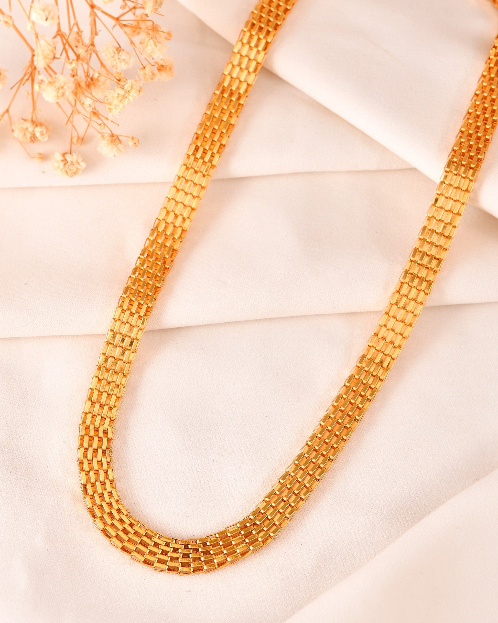 VOJ Men Gold Polished Think Classic Chain - Swadesiicart