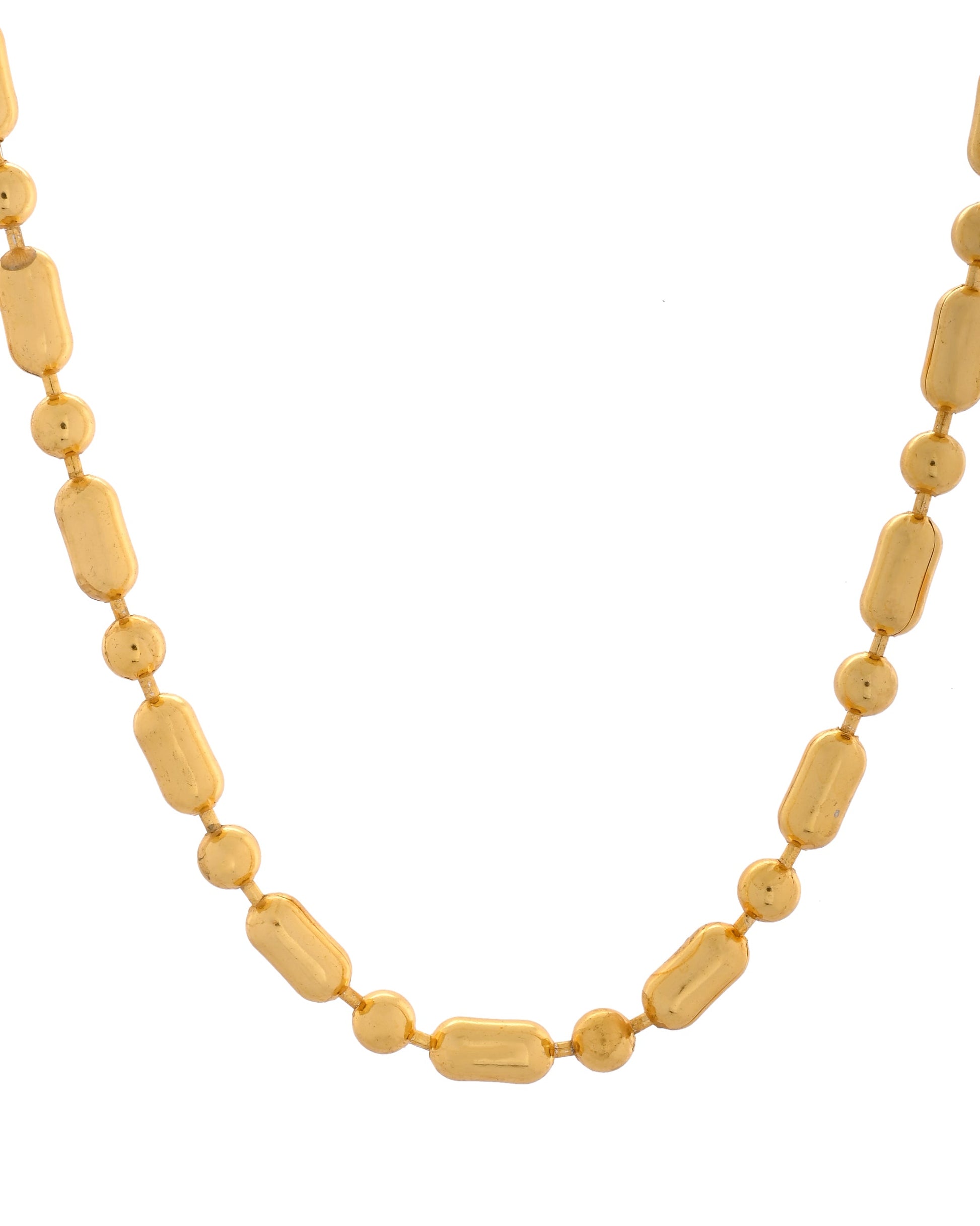 VOJ Men Gold Polished Drop Studded Elegant Chain - Swadesiicart