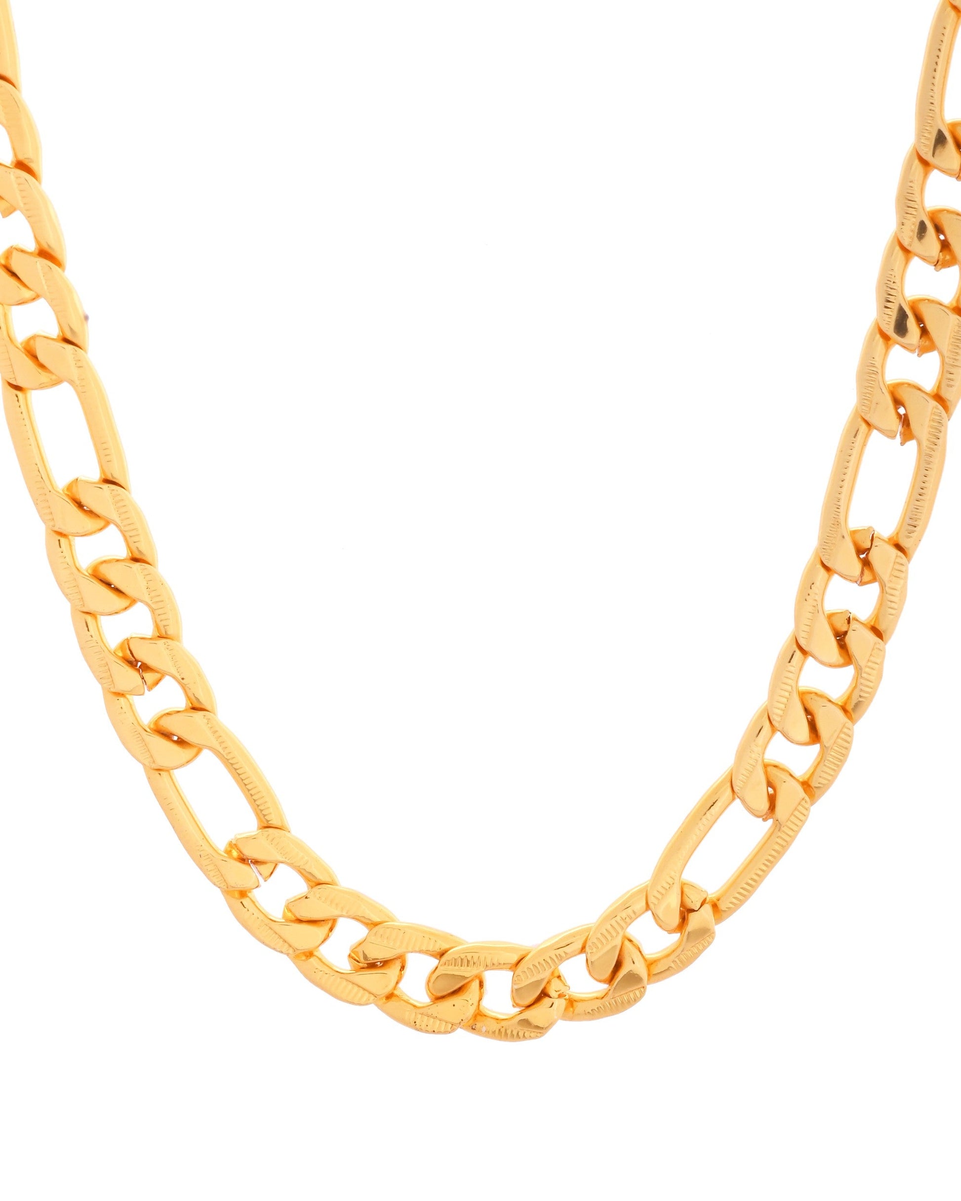 VOJ Men Gold Polished Link Classic Designer Linked Chain - Swadesiicart