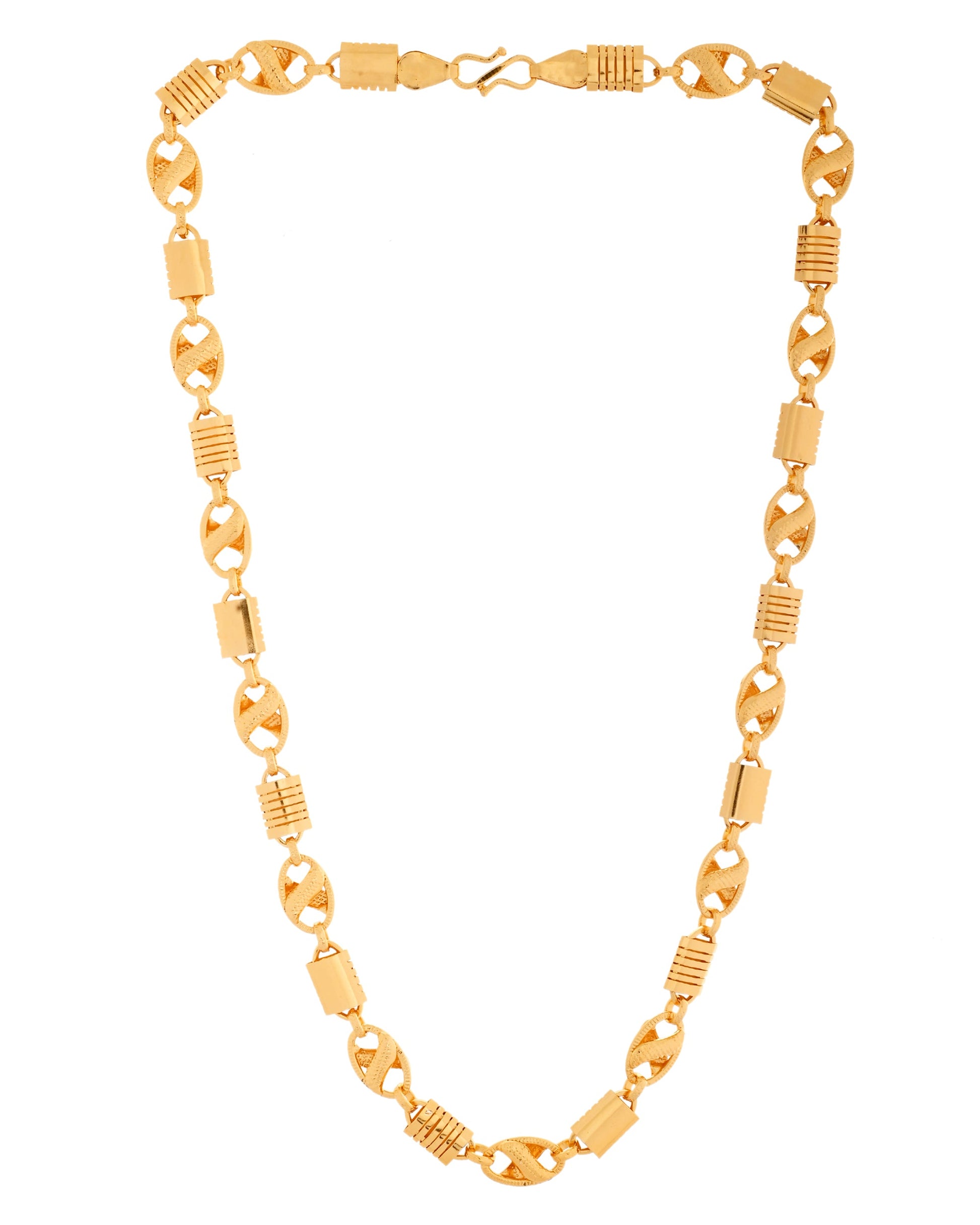 VOJ Men Designer Stainless Steel Gold Polished Chain - Swadesiicart