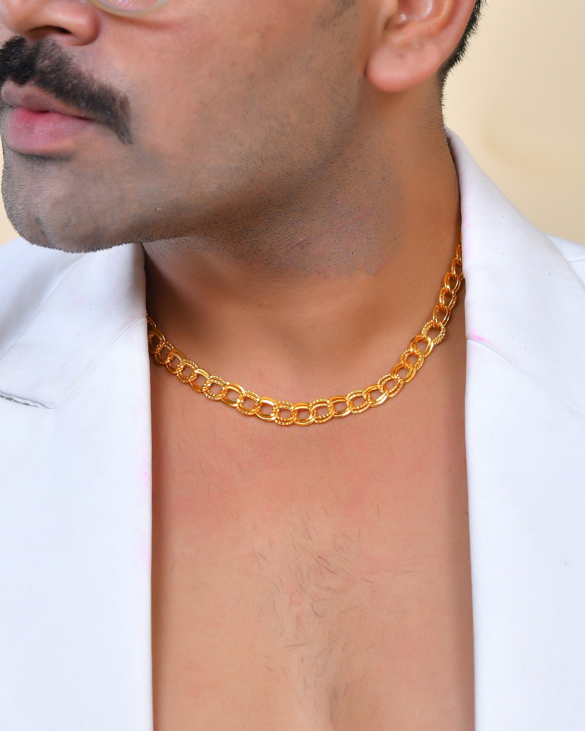 VOJ Men Designer Thick Stainless Steel Linked Chain - Swadesiicart